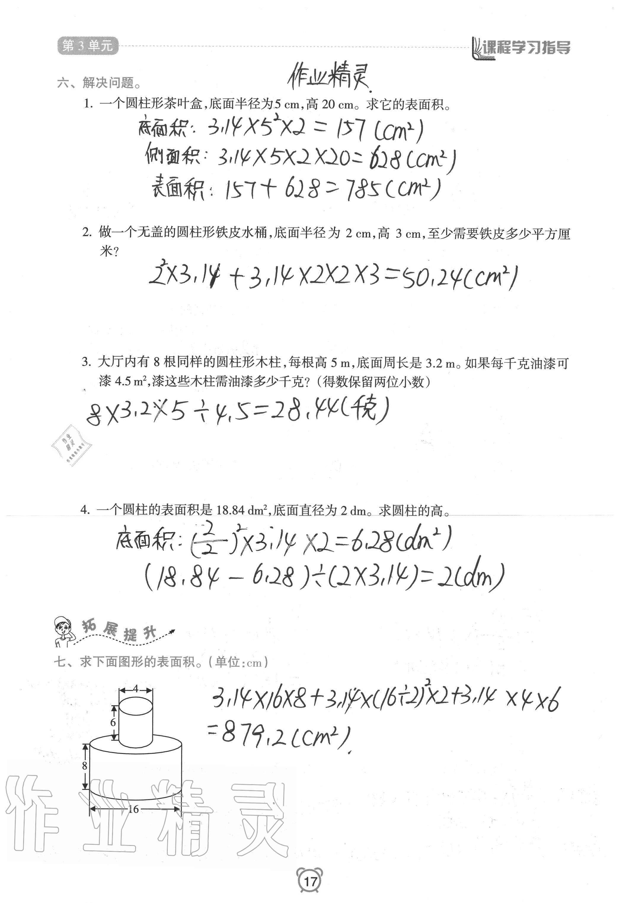 2020年新課程學(xué)習(xí)指導(dǎo)南方出版社六年級(jí)數(shù)學(xué)下冊(cè)人教版 參考答案第17頁