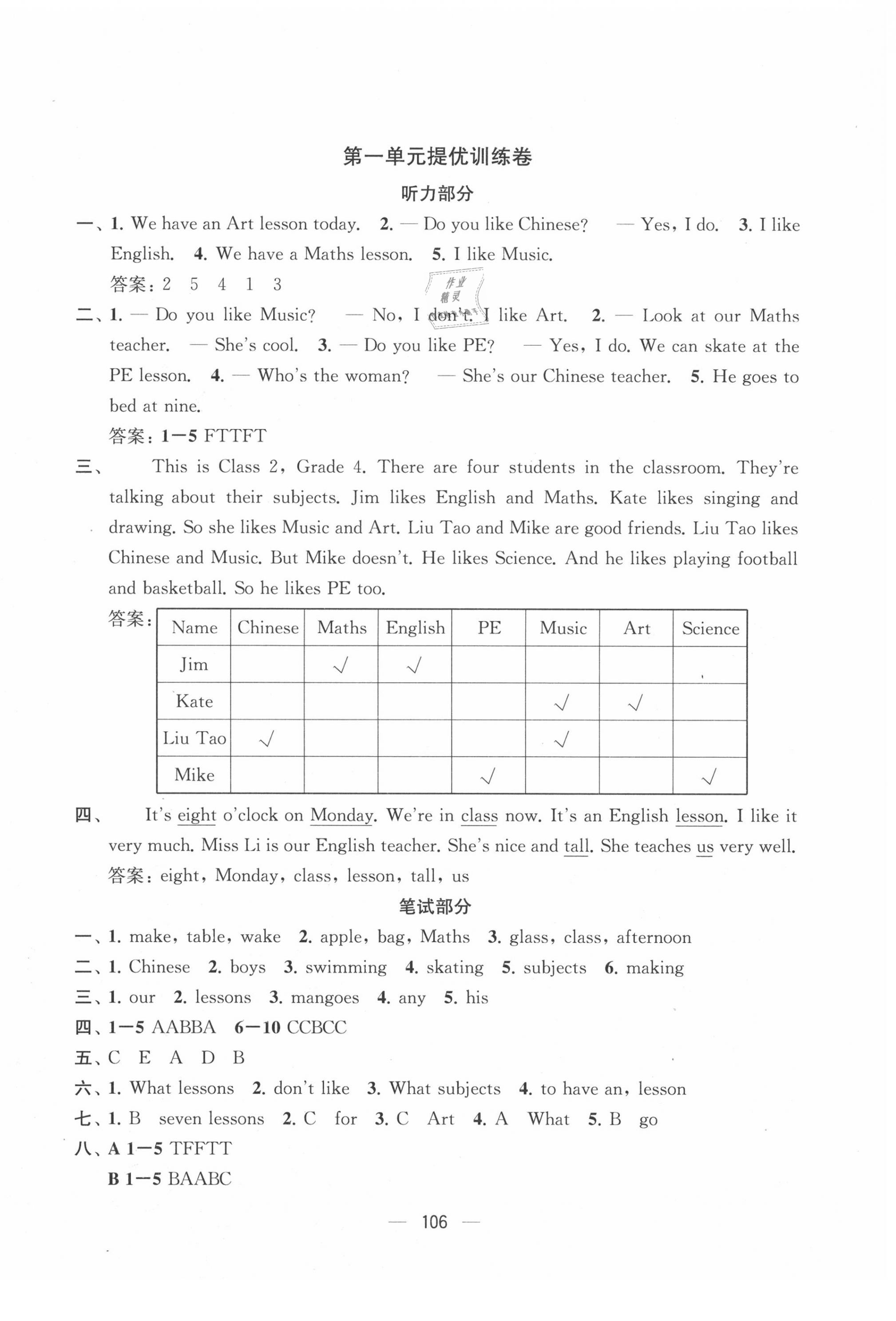 2020年金鑰匙提優(yōu)大試卷四年級(jí)英語下冊(cè)譯林版 第2頁