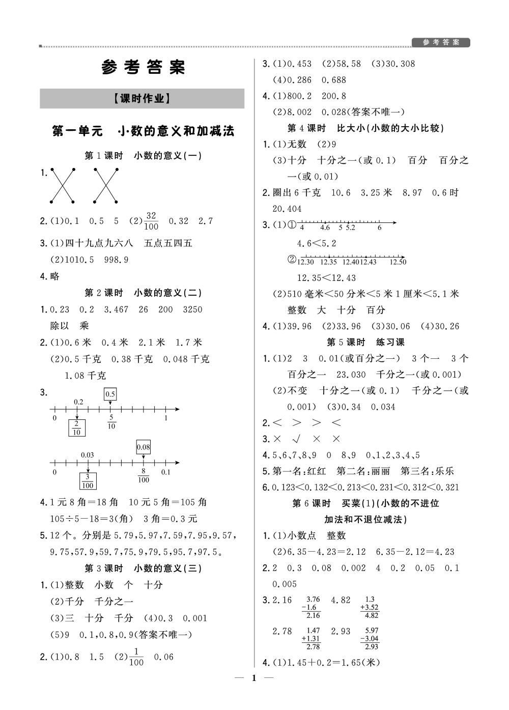 20春提分教練.優(yōu)學(xué)導(dǎo)練測(cè)4年級(jí)數(shù)學(xué)-北師版（下） 第1頁(yè)