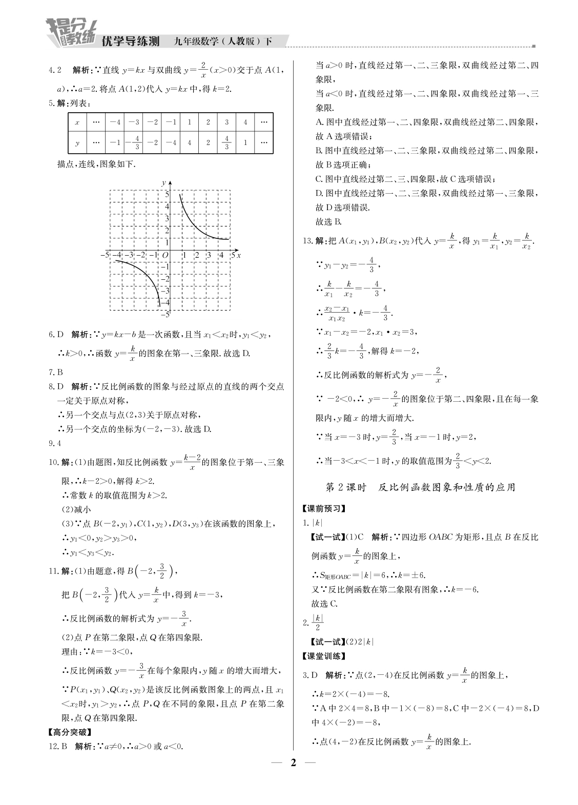 20春提分教練.優(yōu)學(xué)導(dǎo)練測(cè)九年級(jí)數(shù)學(xué)（下冊(cè)人教版）廣東專用 第2頁