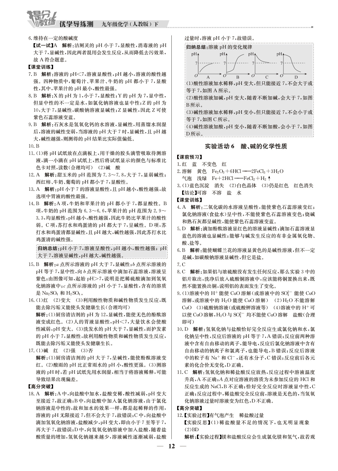 （東莞專用）提分教練九年級化學下冊人教版 第12頁