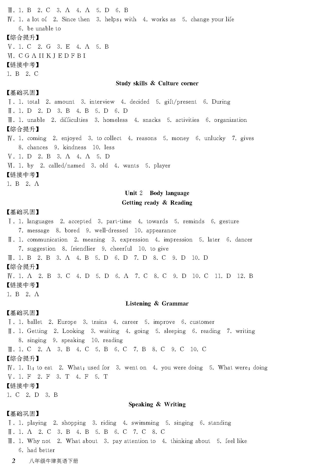 20春培優(yōu)A計(jì)劃八年級(jí)英語(yǔ)牛津版下冊(cè)（廣州、深圳專用) 第2頁(yè)