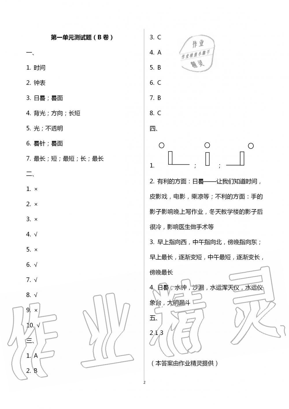 2020年單元自測試卷三年級科學下冊青島版 第2頁