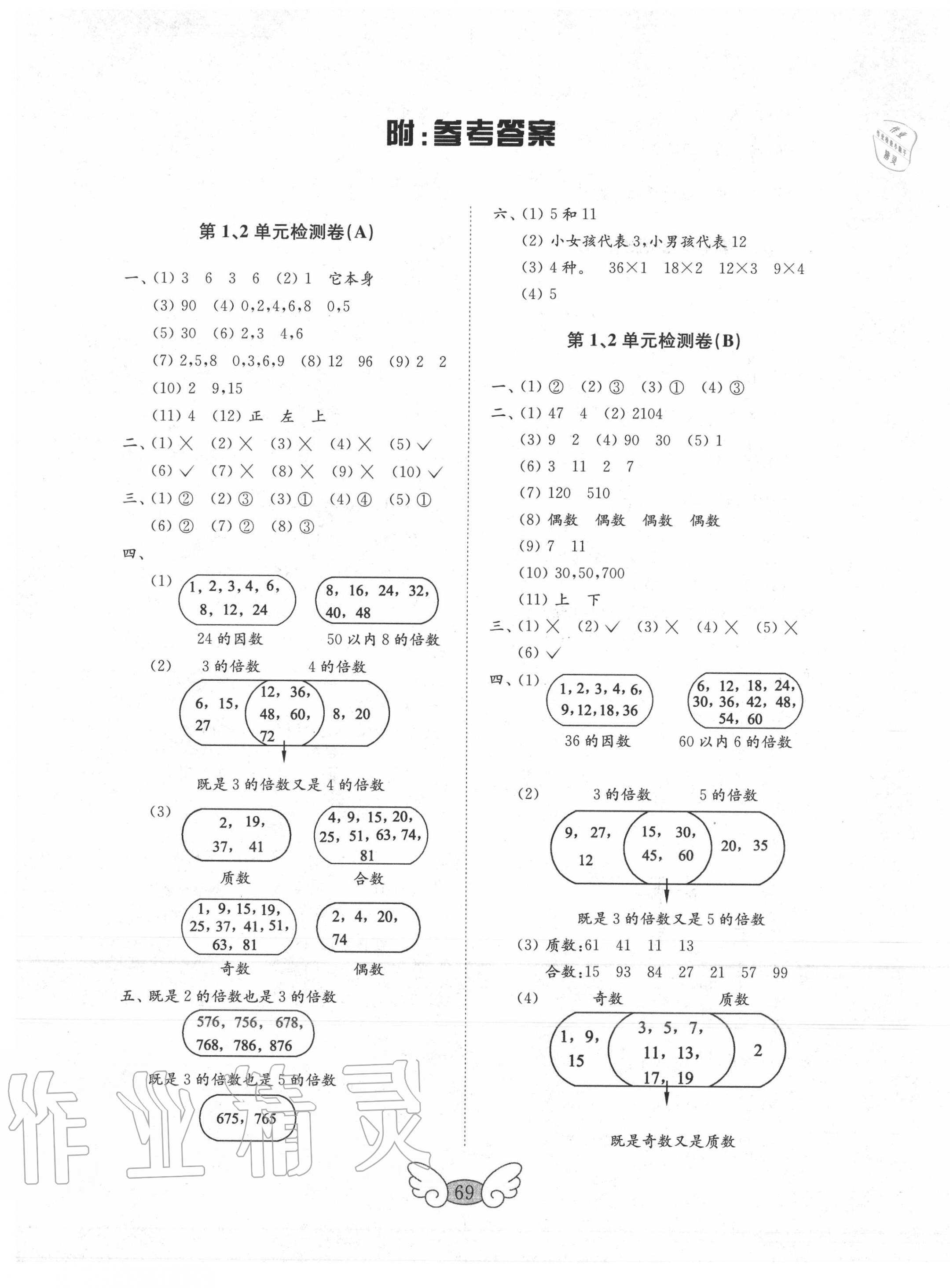 2020年金钥匙试卷五年级数学下册人教版 第1页