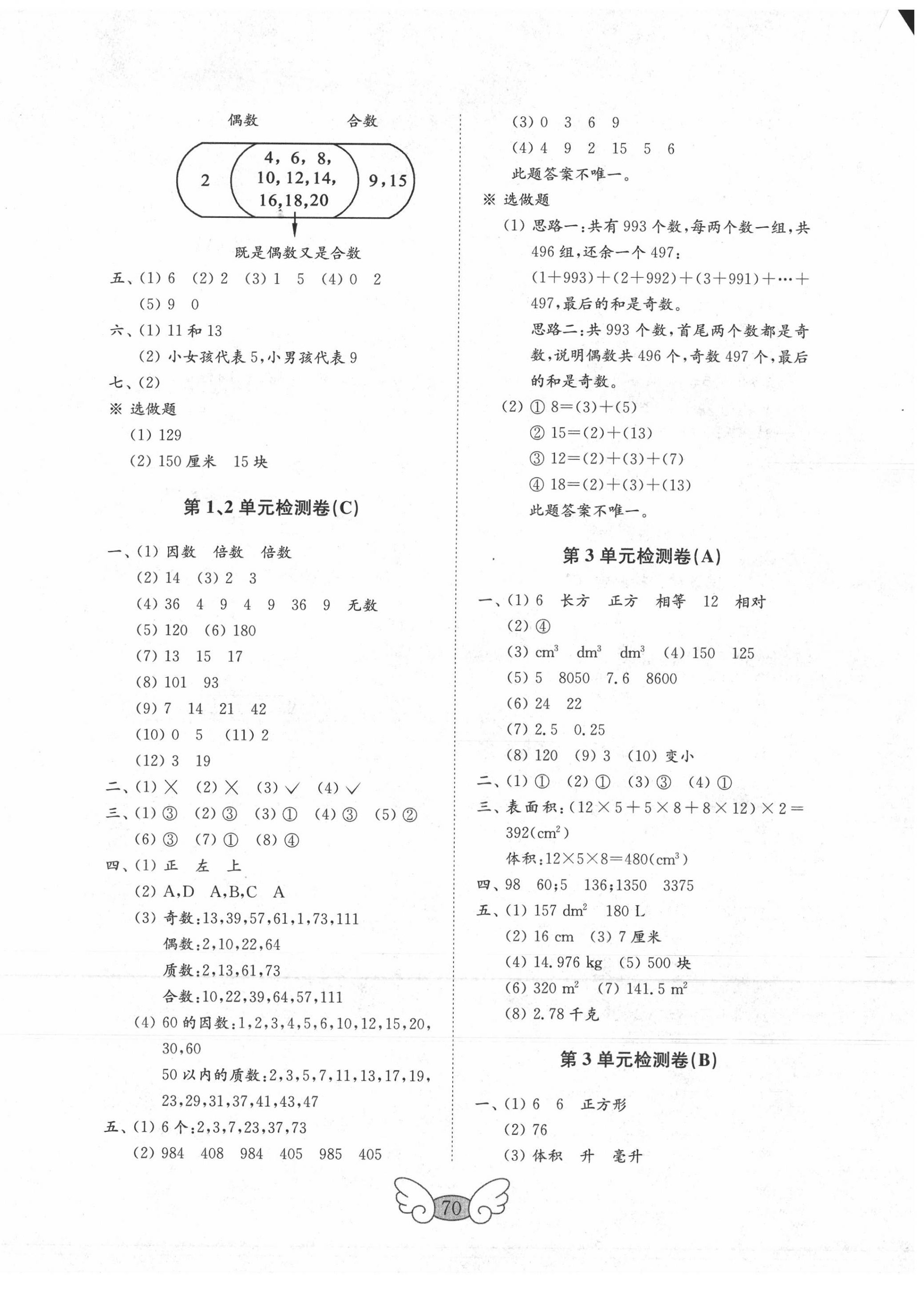 2020年金钥匙试卷五年级数学下册人教版 第2页