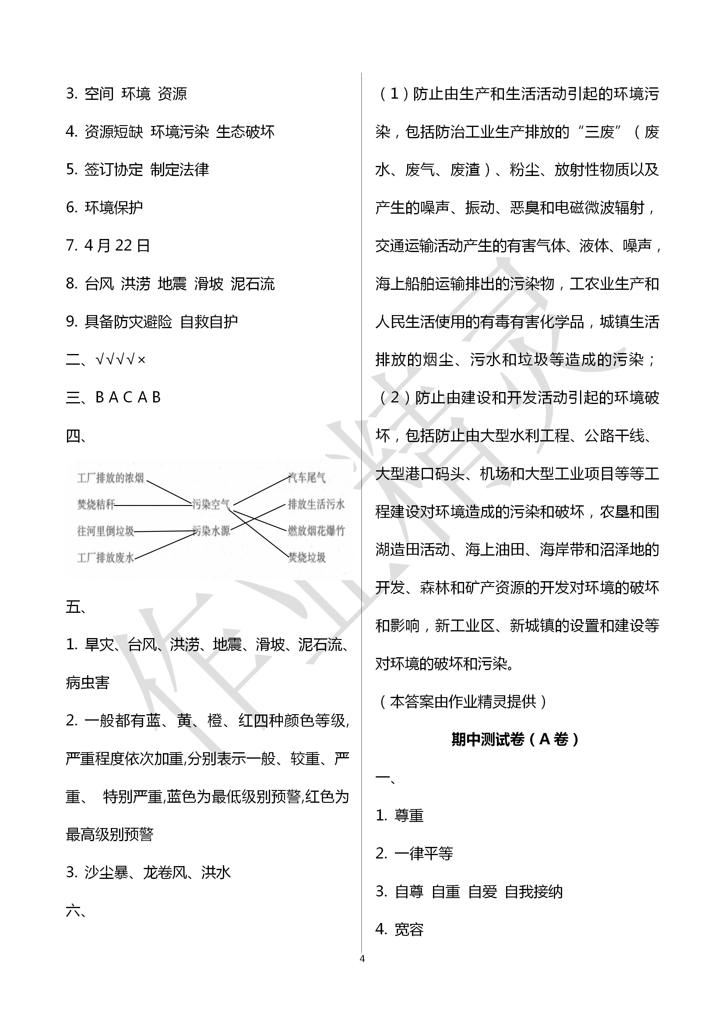 2020年單元自測(cè)試卷六年級(jí)道德與法治下冊(cè)人教版 第4頁(yè)