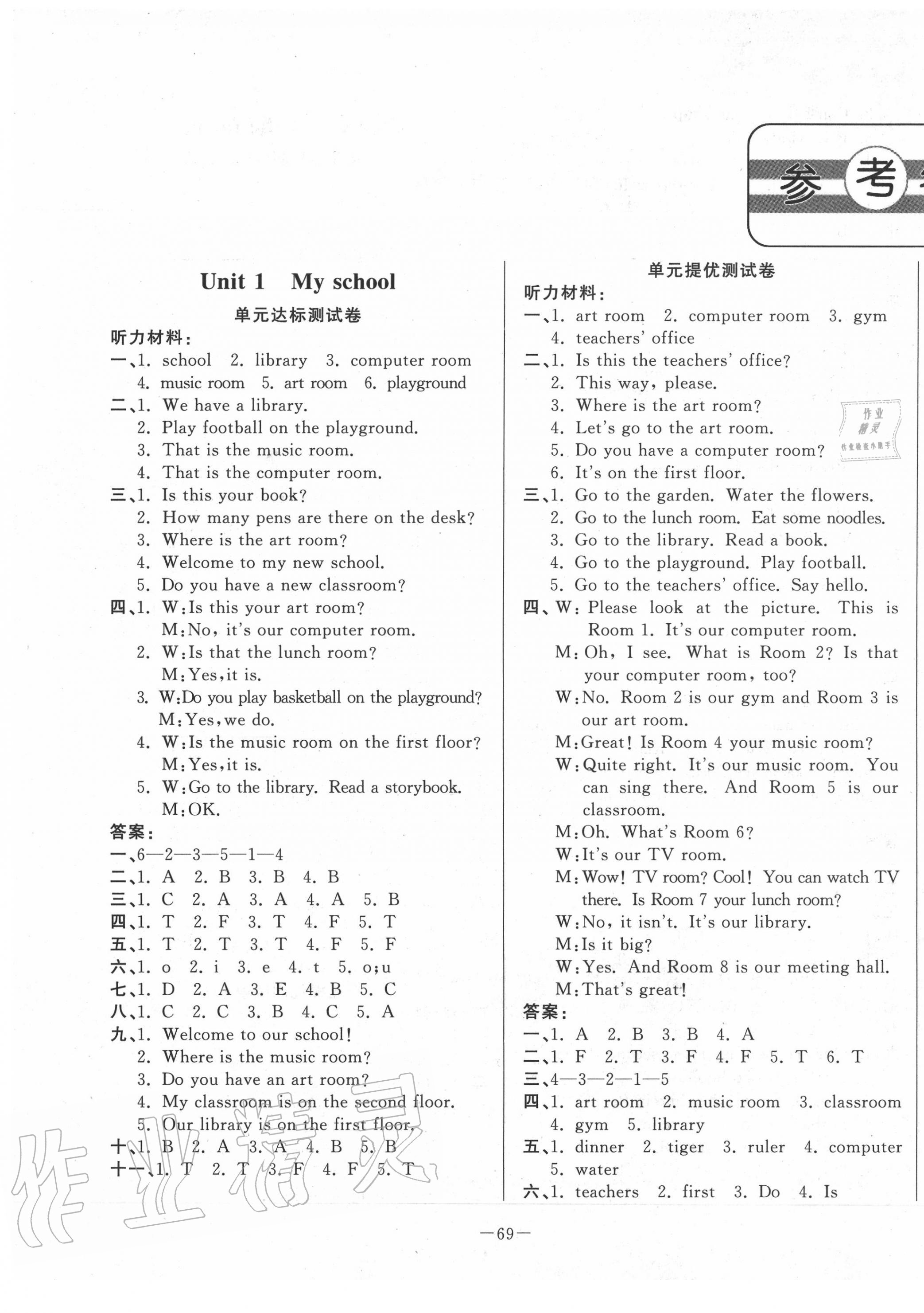 2020年單元測(cè)試卷四年級(jí)英語(yǔ)下冊(cè)人教版山東文藝出版社 第1頁(yè)