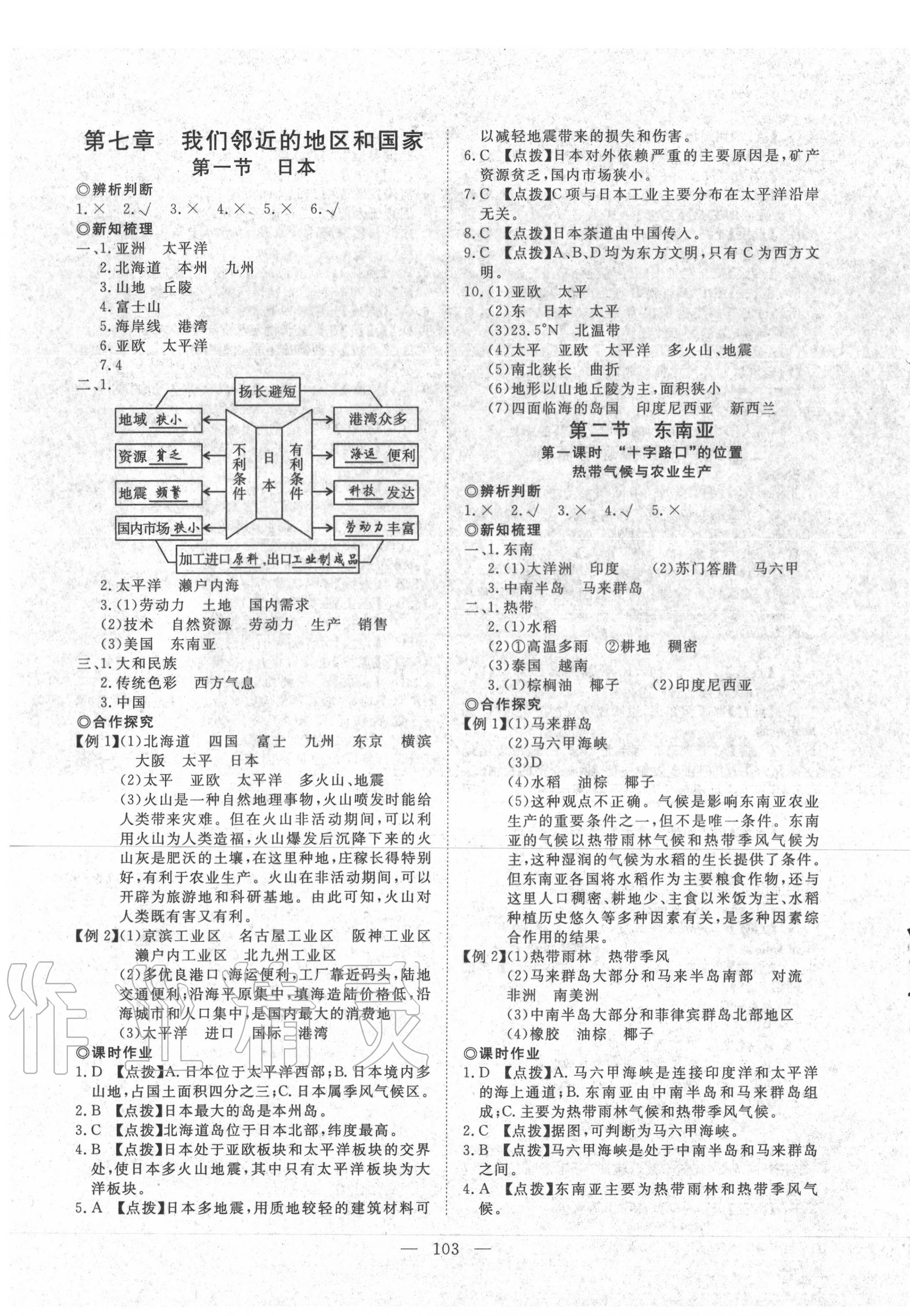 2020年351高效课堂导学案七年级地理下册人教版 第3页