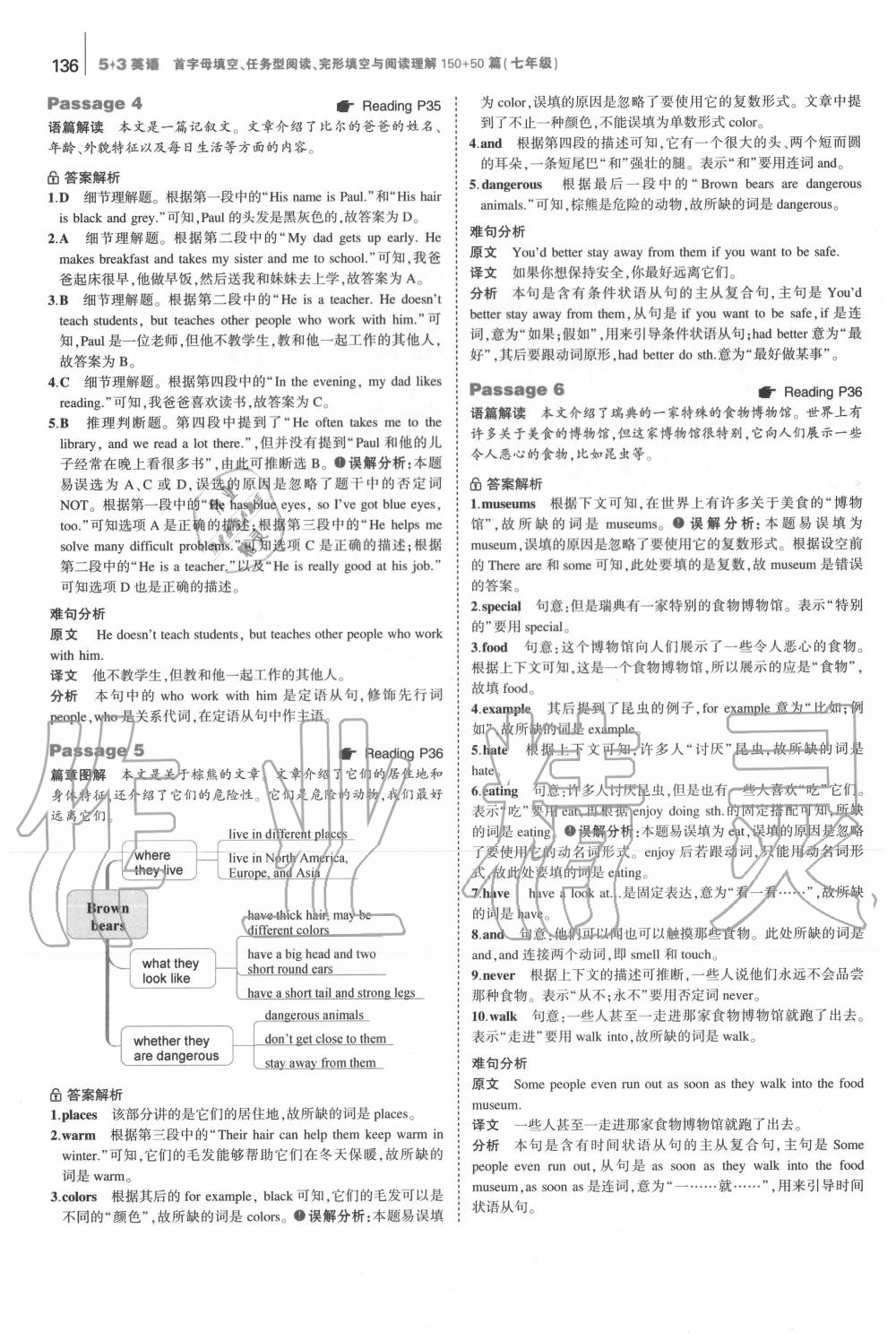 2020年53English首字母填空任務(wù)型閱讀完形填空與閱讀理解七年級 第10頁