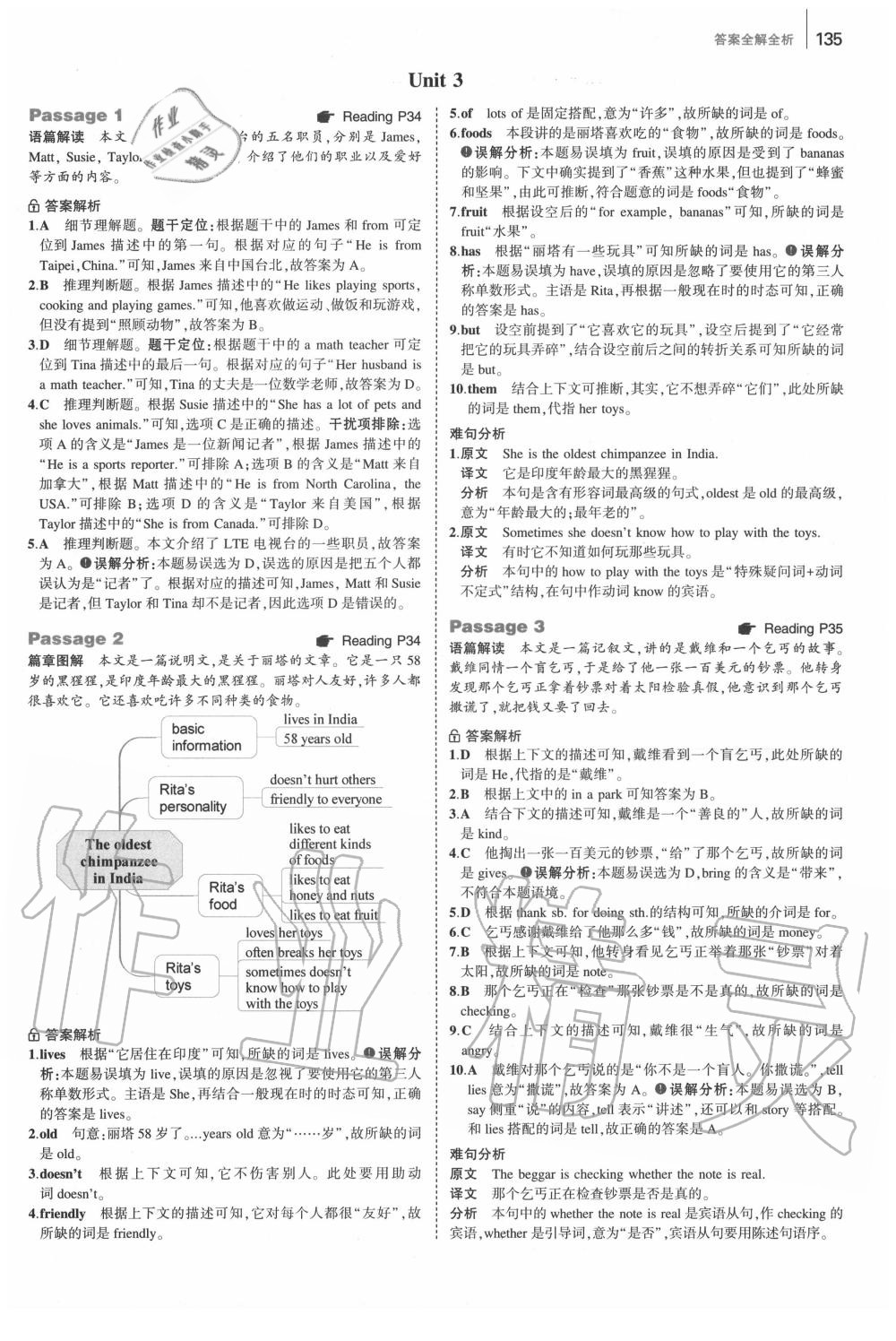 2020年53English首字母填空任務型閱讀完形填空與閱讀理解七年級 第9頁