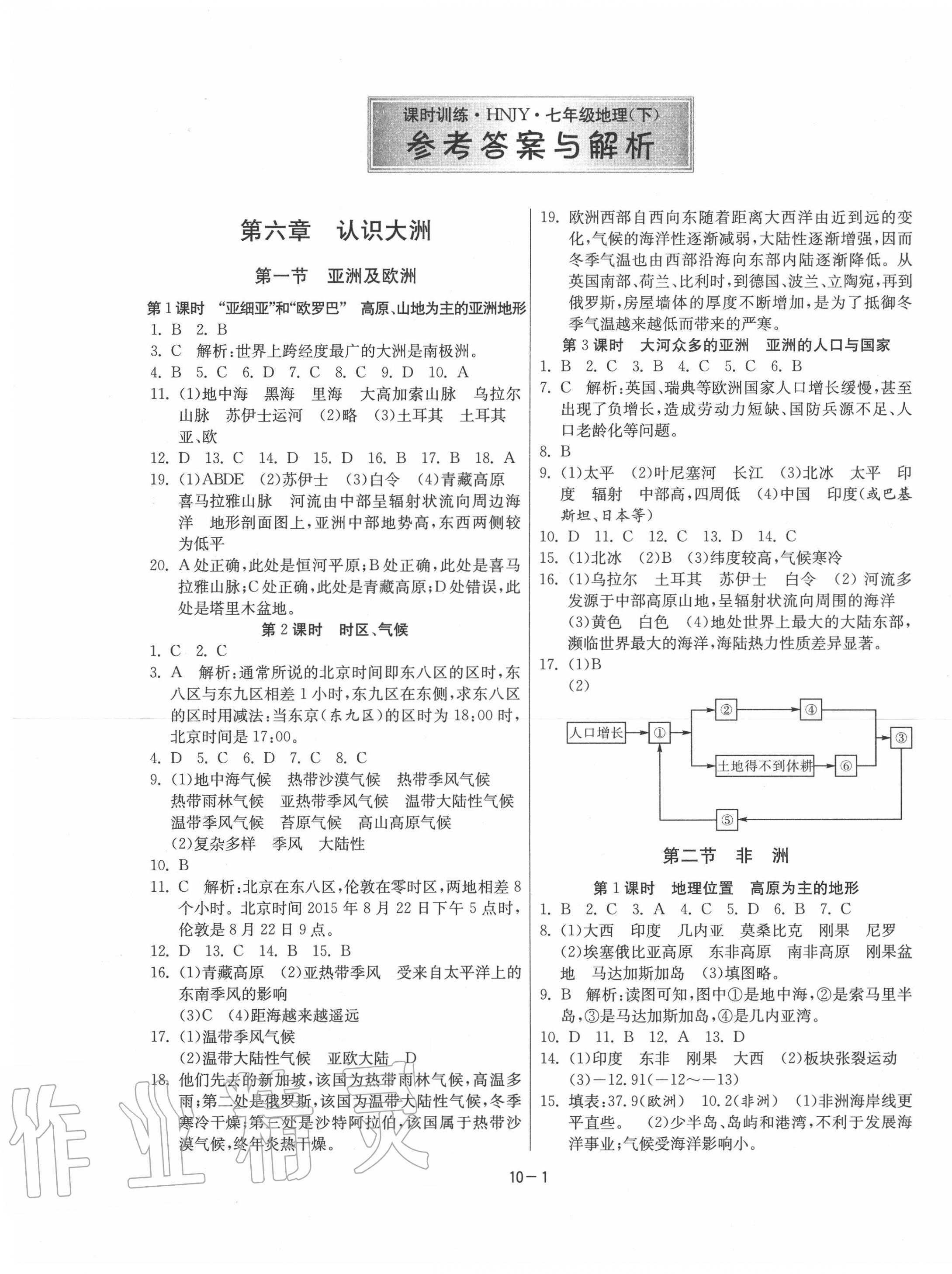 2020年課時訓練七年級地理下冊湘教版江蘇人民出版社 第1頁