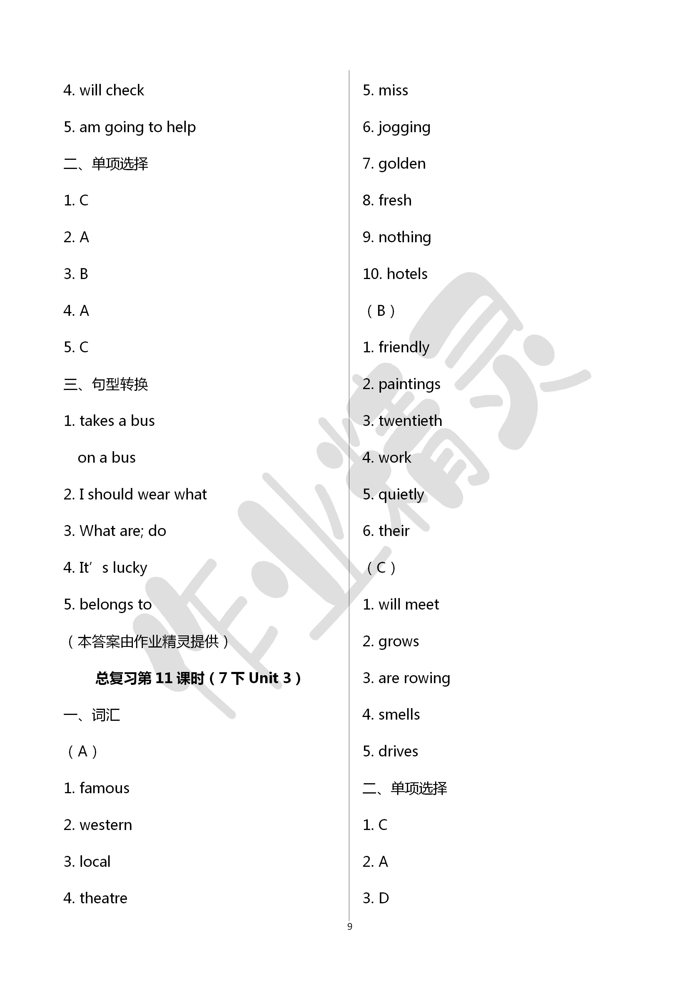 2020年自我評價與提升九年級英語下冊譯林版 第9頁