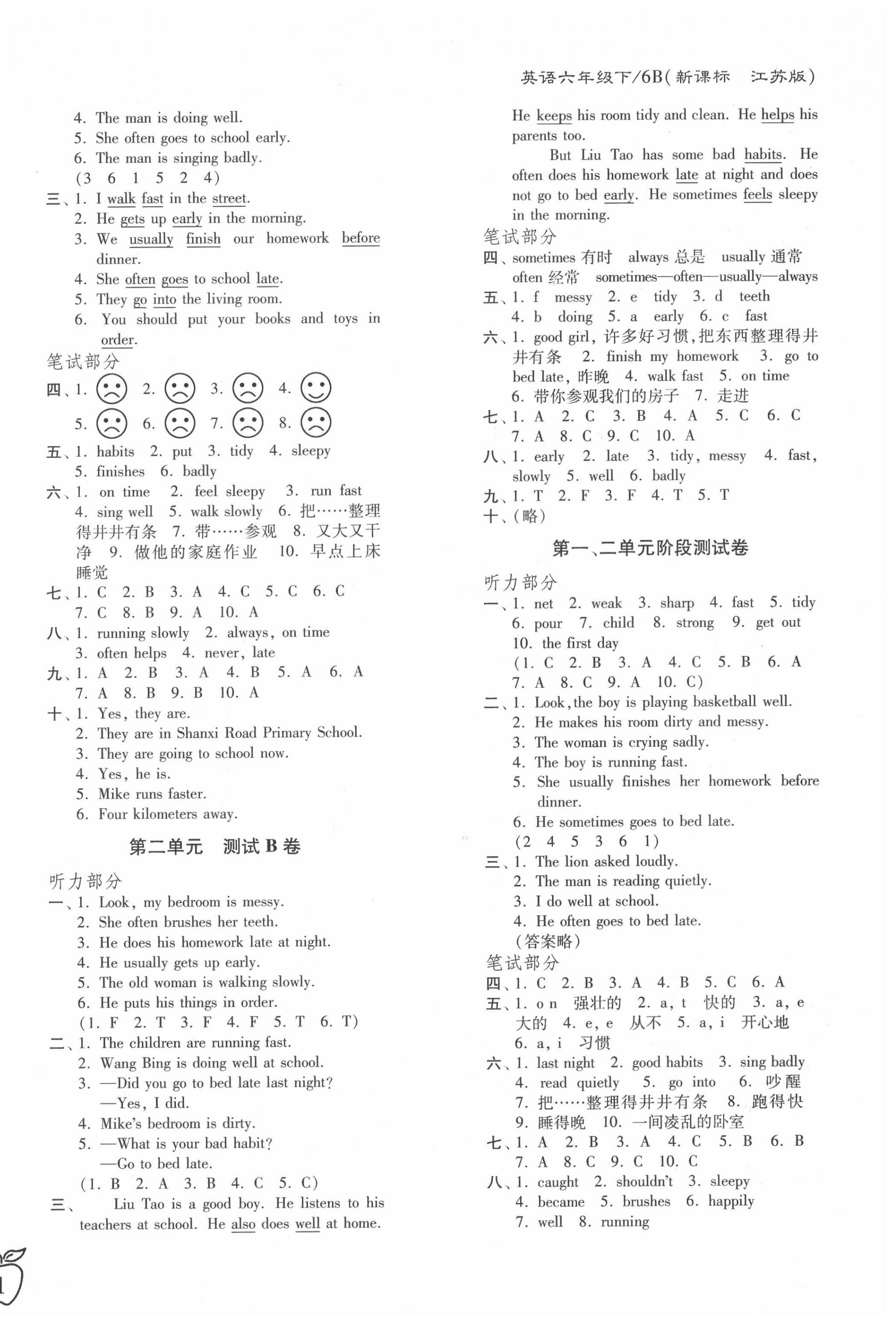 2020年江苏密卷六年级英语下册译林版 第2页