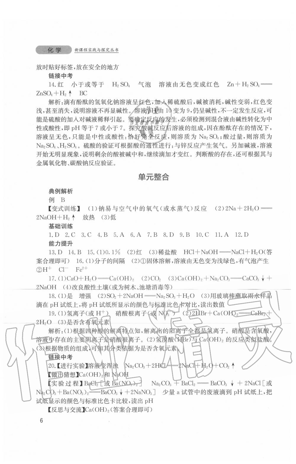 2020年新课程实践与探究丛书九年级化学下册鲁教版 第6页