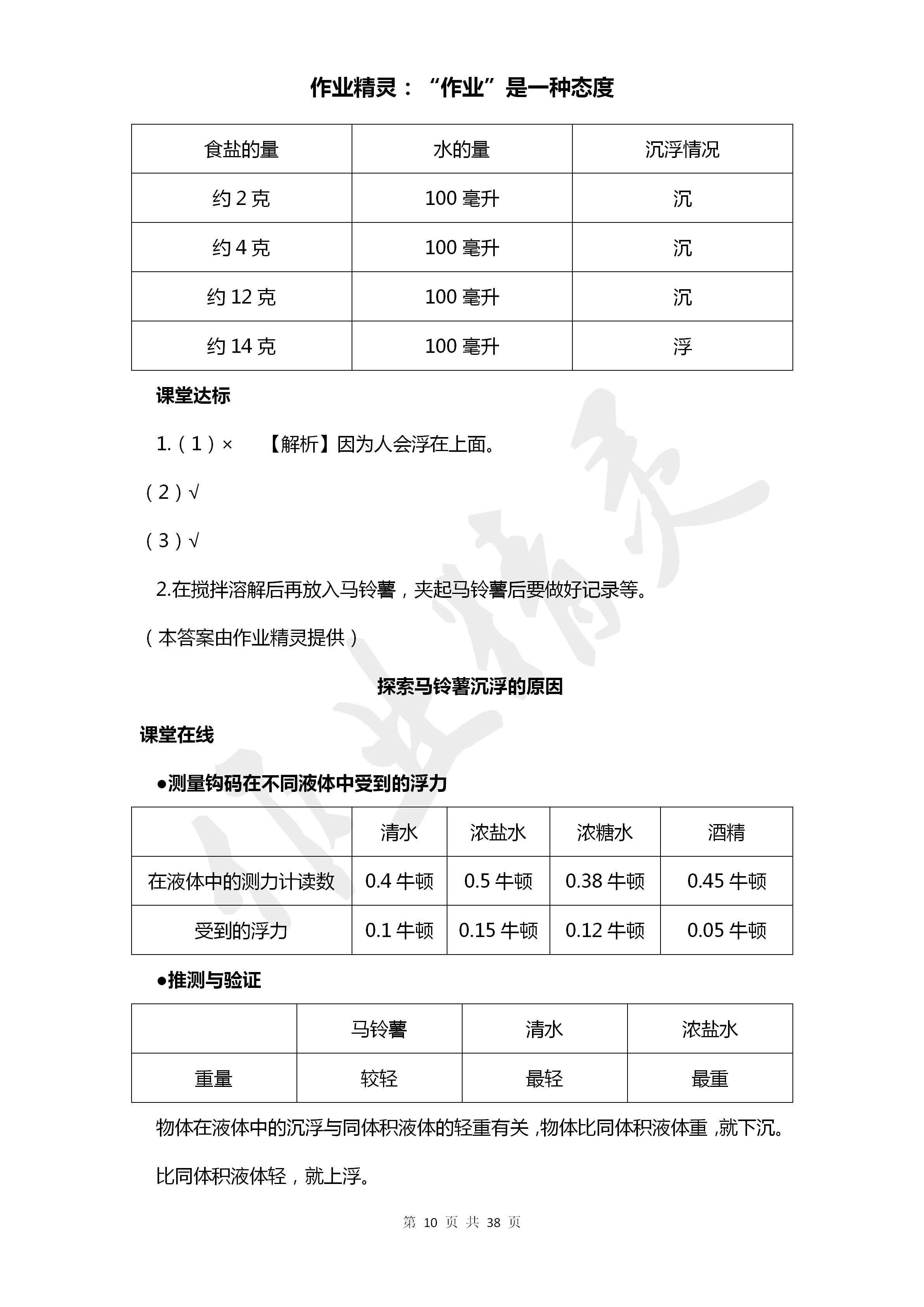 2020年學生活動手冊五年級科學下冊教科版 第10頁