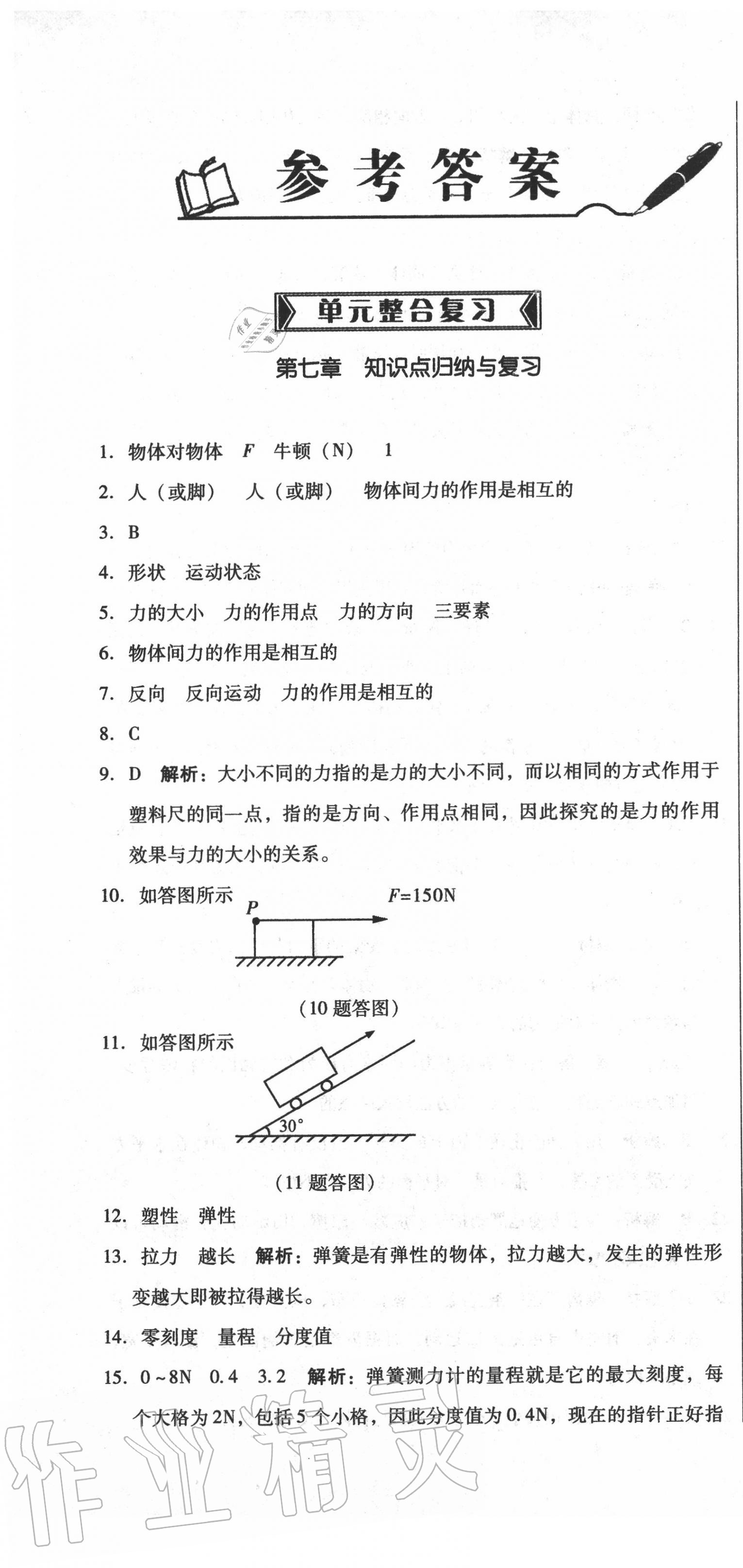 2020年单元加期末复习与测试八年级物理下册人教版 第1页