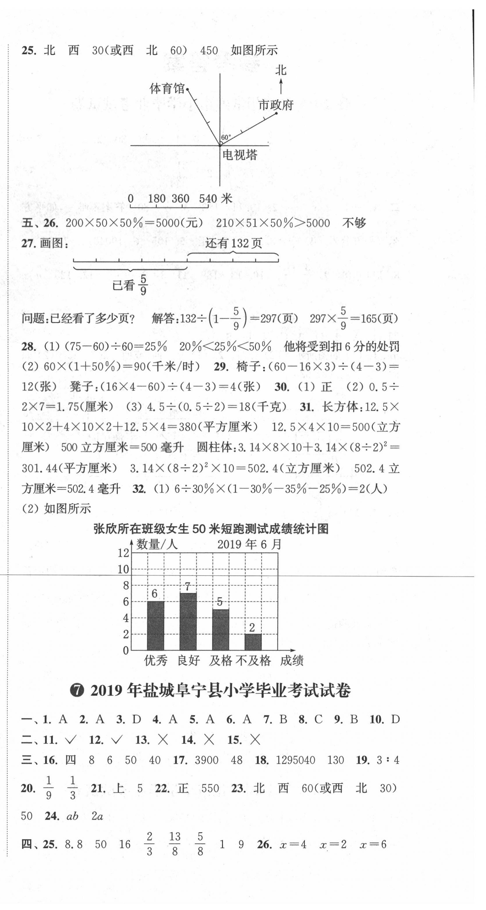 2020年小學(xué)畢業(yè)考試試卷精編數(shù)學(xué)江蘇專(zhuān)版 第6頁(yè)