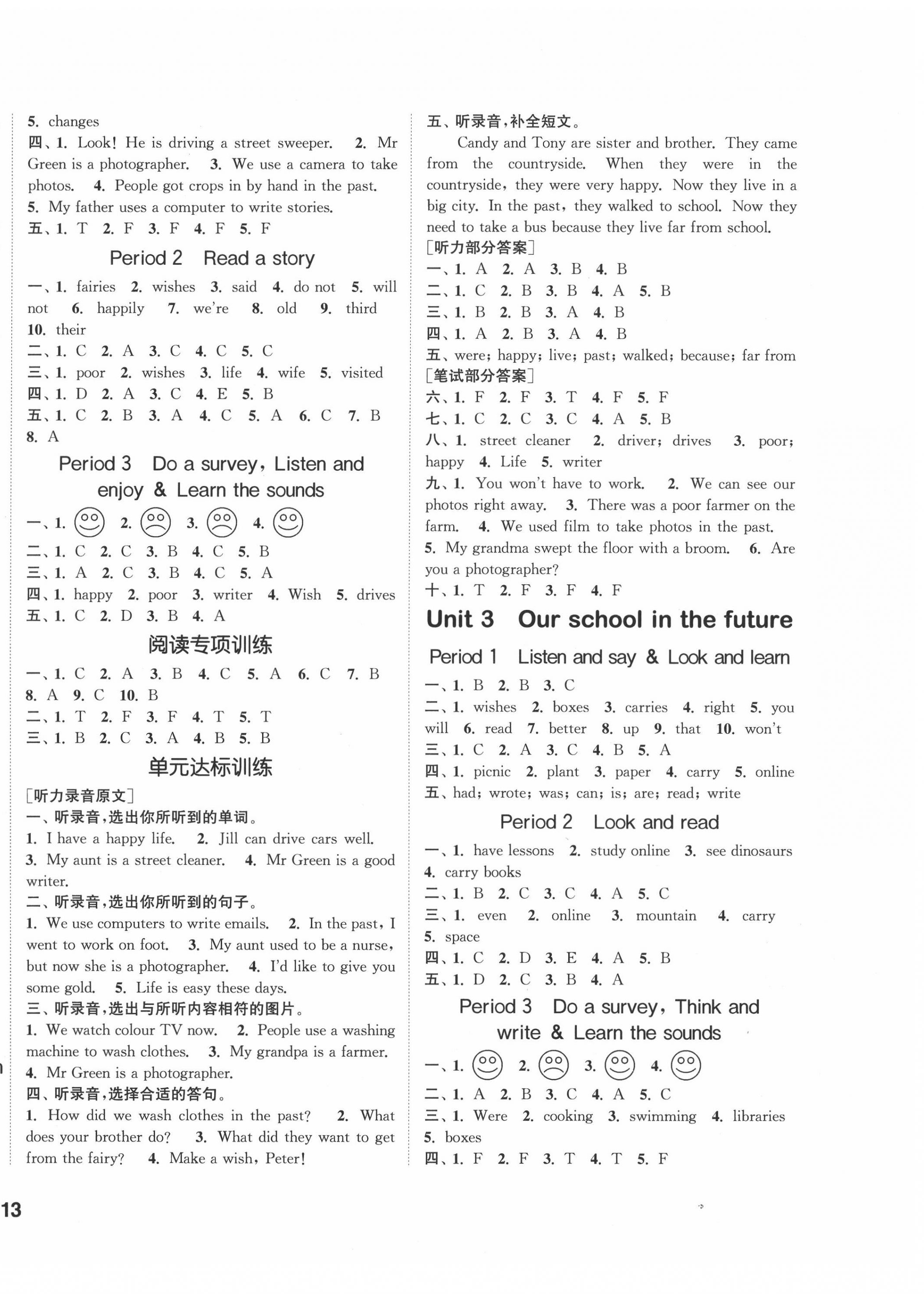 2020年通城学典课时作业本六年级英语下册沪教牛津版 参考答案第2页