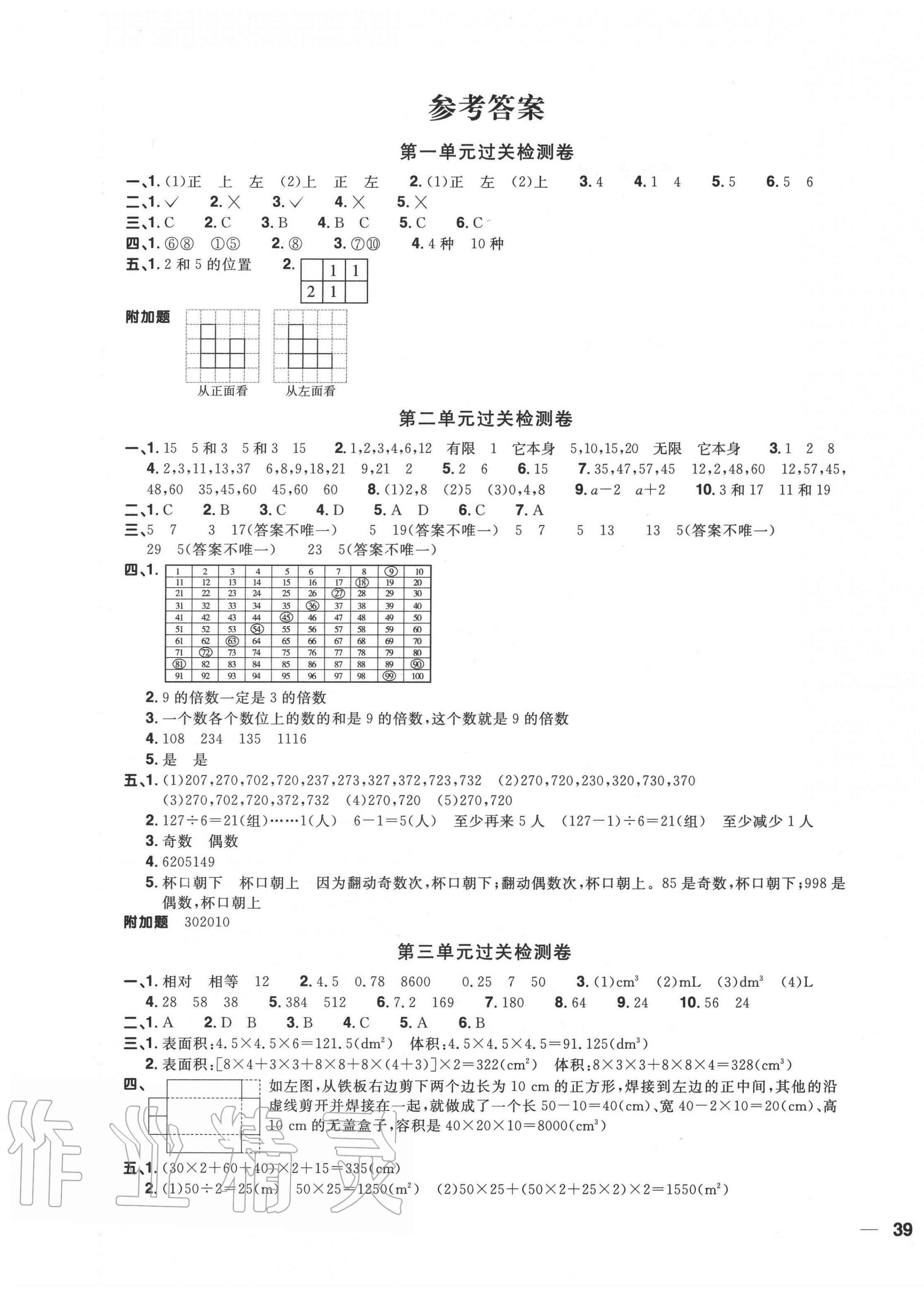 2020年陽(yáng)光同學(xué)全優(yōu)達(dá)標(biāo)好卷五年級(jí)數(shù)學(xué)下冊(cè)人教版浙江專版 第1頁(yè)