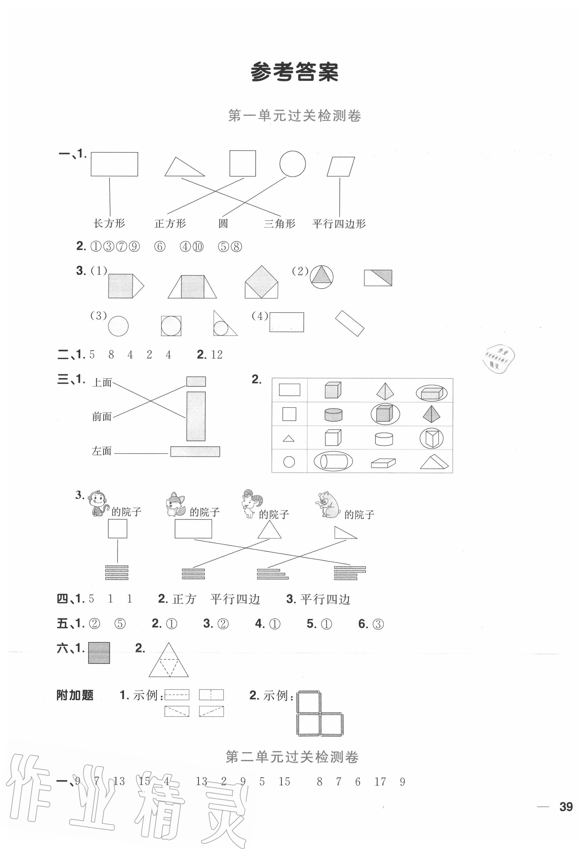 2020年陽光同學(xué)全優(yōu)達(dá)標(biāo)好卷一年級(jí)數(shù)學(xué)下冊(cè)人教版浙江專版 第1頁