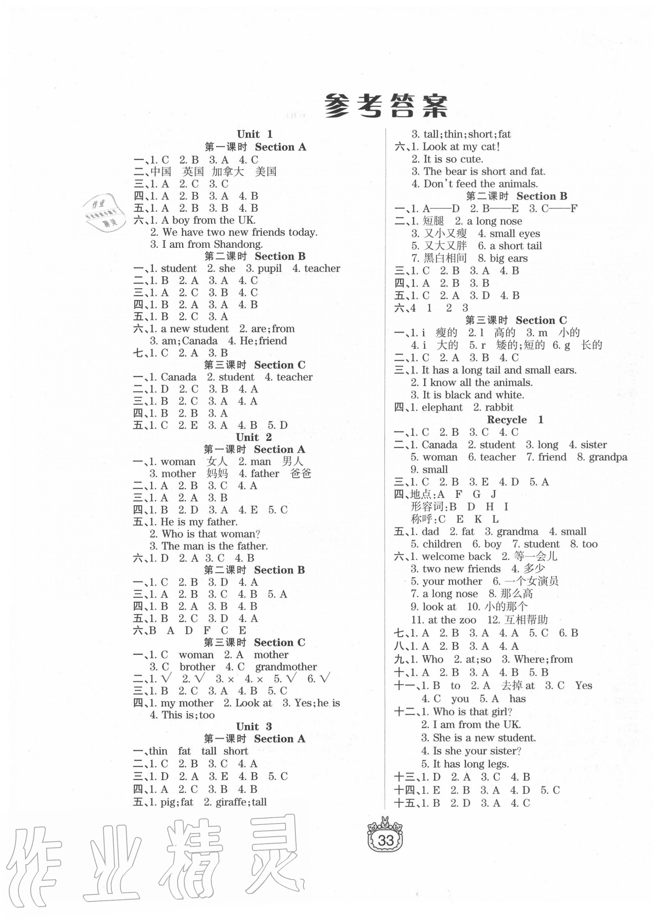 2020年世紀(jì)百通課時(shí)作業(yè)三年級(jí)英語(yǔ)下冊(cè)人教PEP版 第1頁(yè)