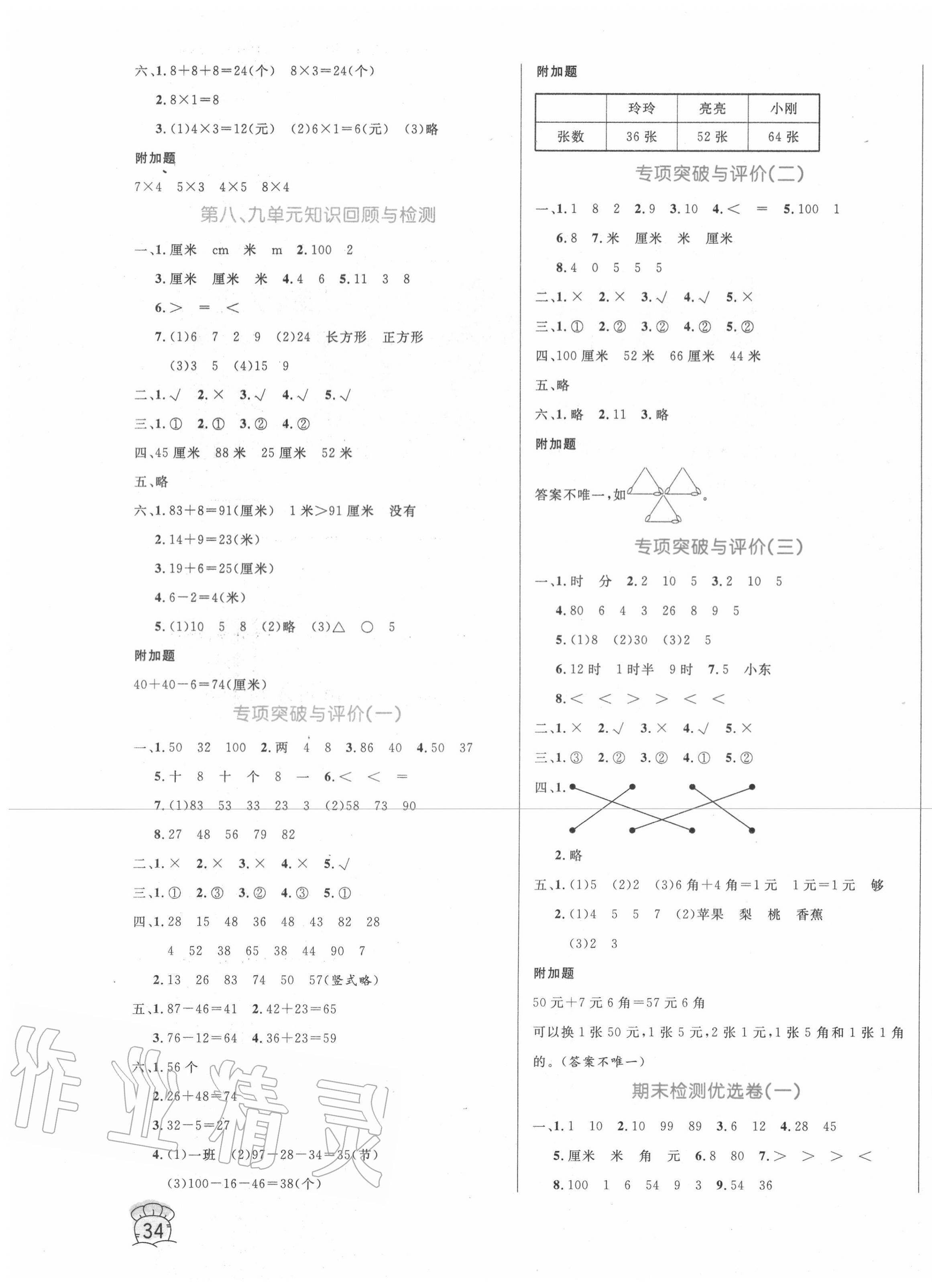 2020年黄冈名卷一年级数学下册青岛版五四制 第3页