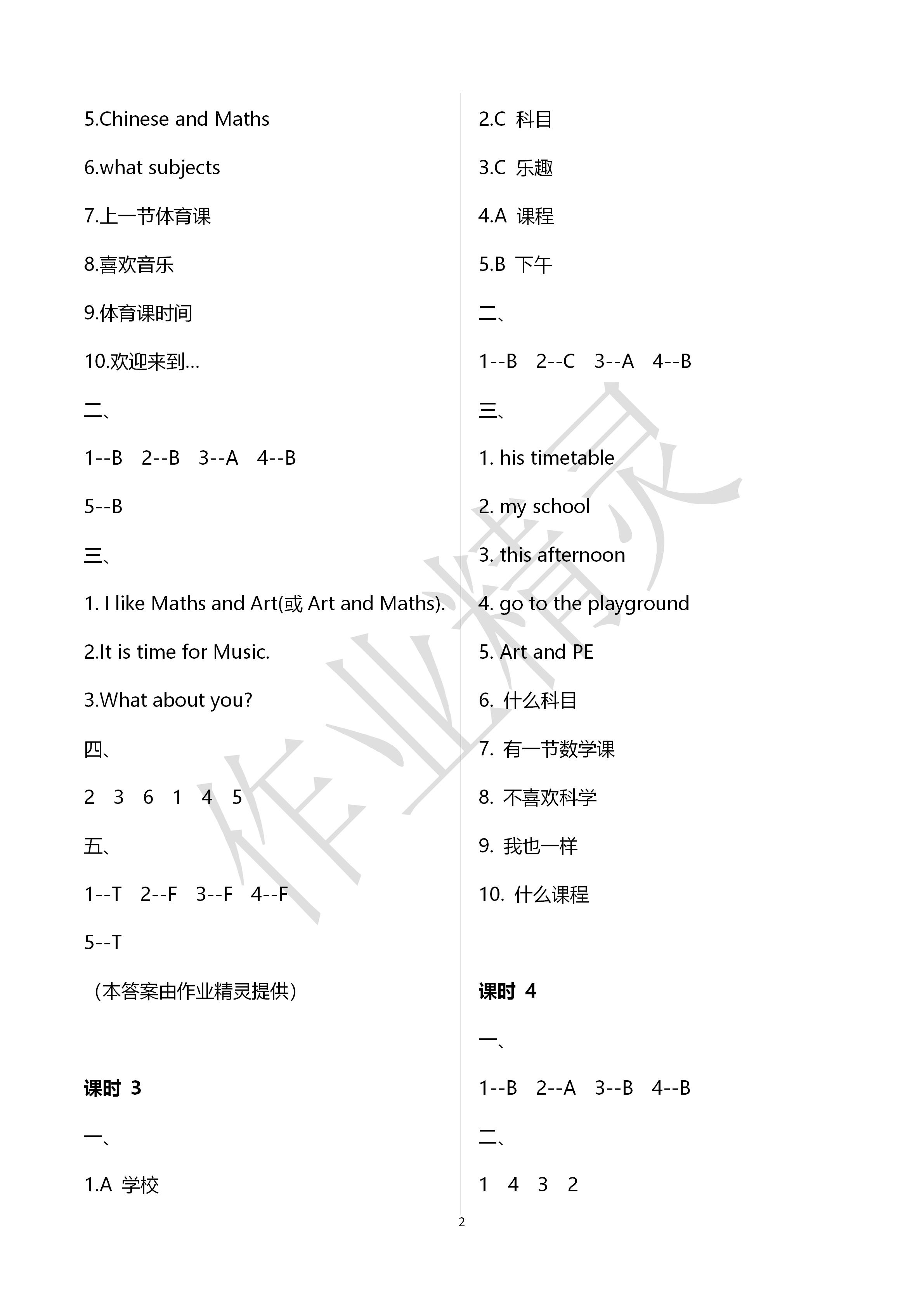 2020年阳光互动绿色成长空间四年级英语下册译林版 第2页