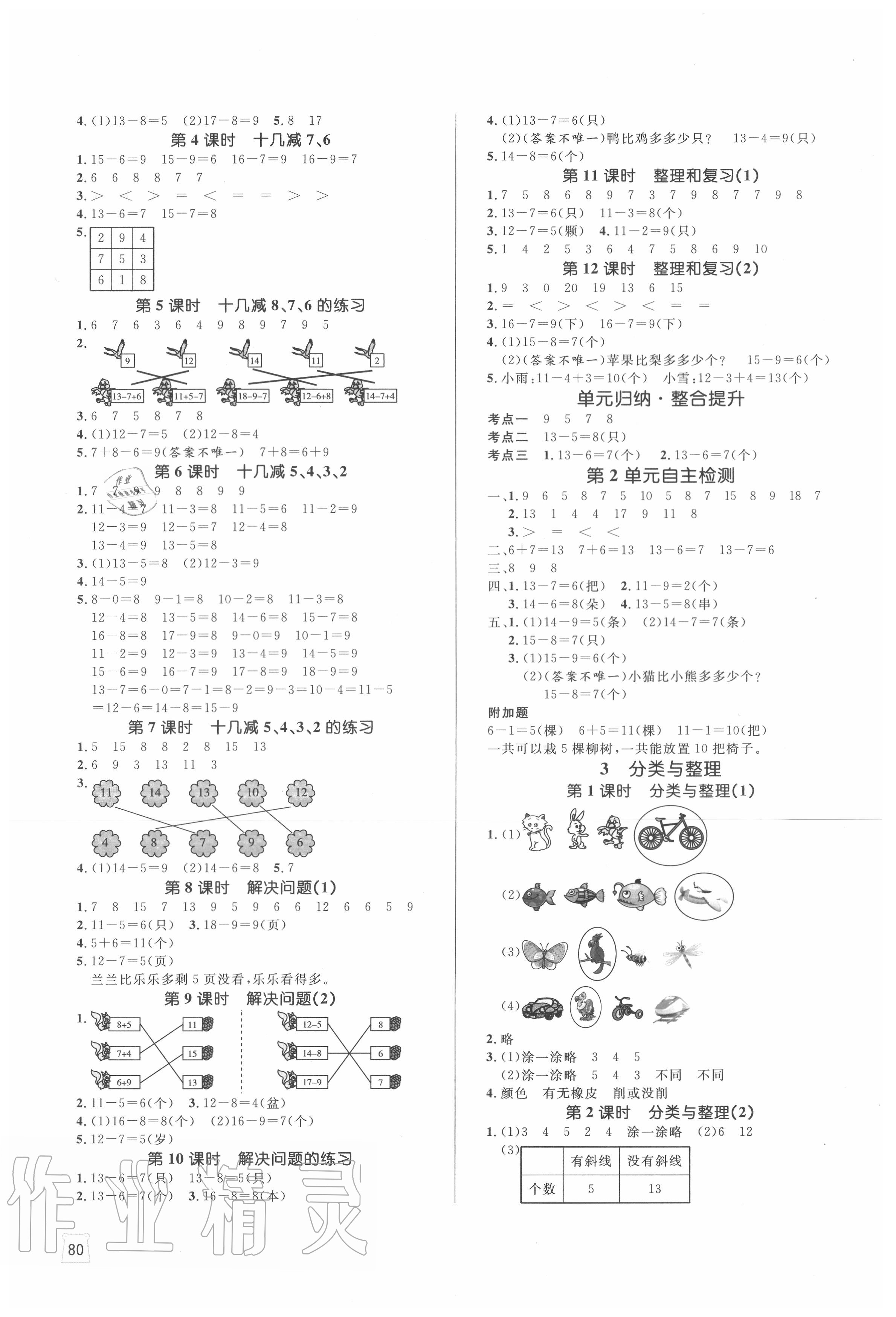 2020年黃岡名師天天練一年級(jí)數(shù)學(xué)下冊(cè)人教版 第2頁(yè)