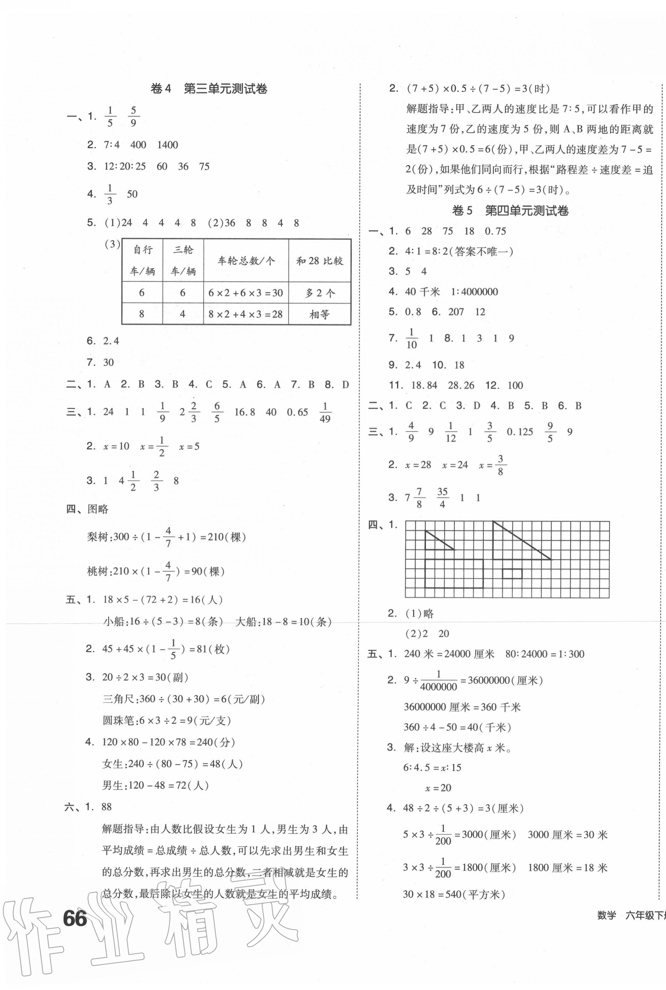 2020年同步跟蹤期末沖刺小學(xué)全程同步學(xué)習(xí)高效測(cè)評(píng)卷六年級(jí)數(shù)學(xué)下冊(cè)蘇教版 第3頁(yè)