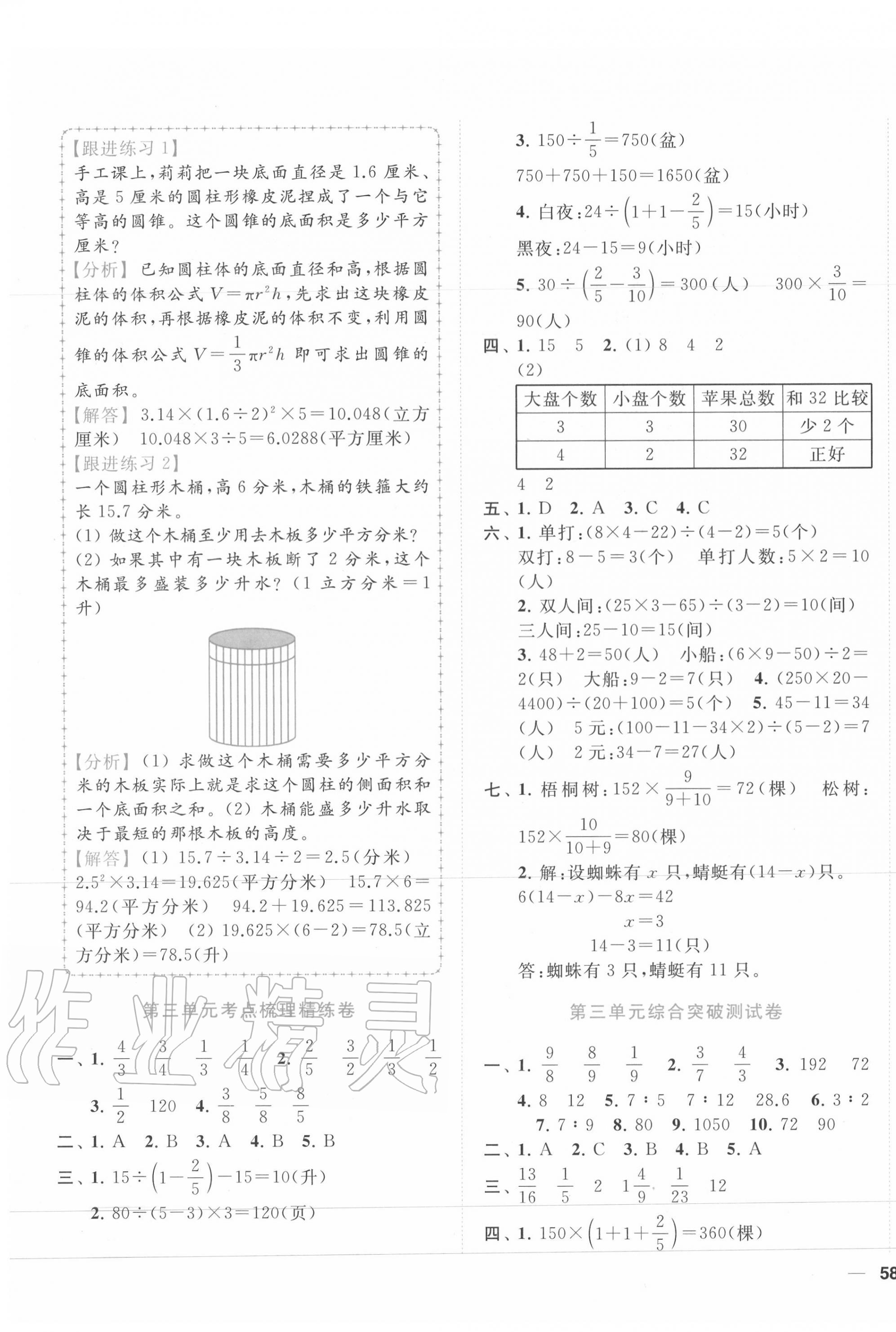 2020年ENBO小天才全程復(fù)習(xí)與測試六年級數(shù)學(xué)下冊蘇教版 第3頁