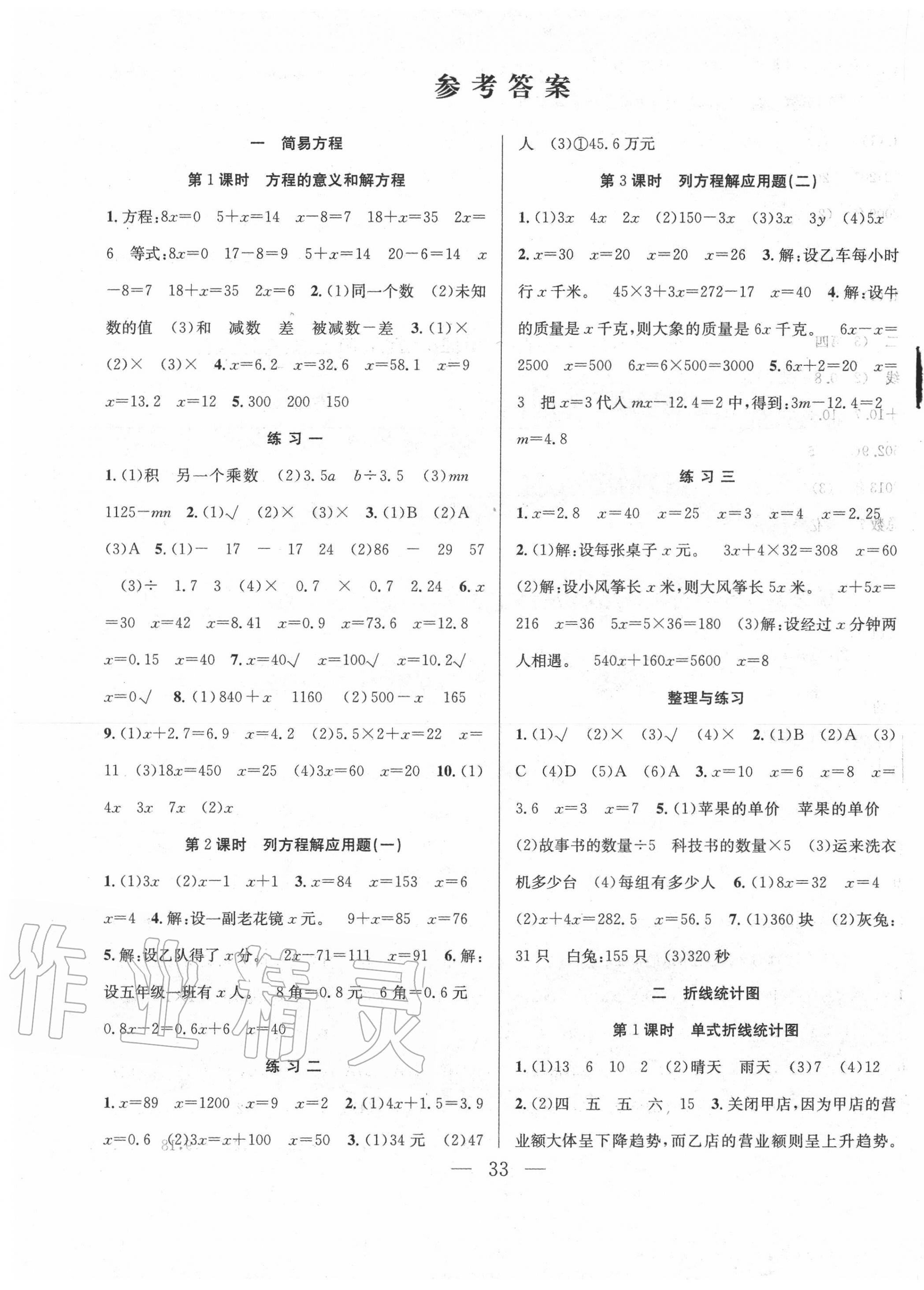 2020年全頻道課時作業(yè)五年級數(shù)學下冊蘇教版 第1頁