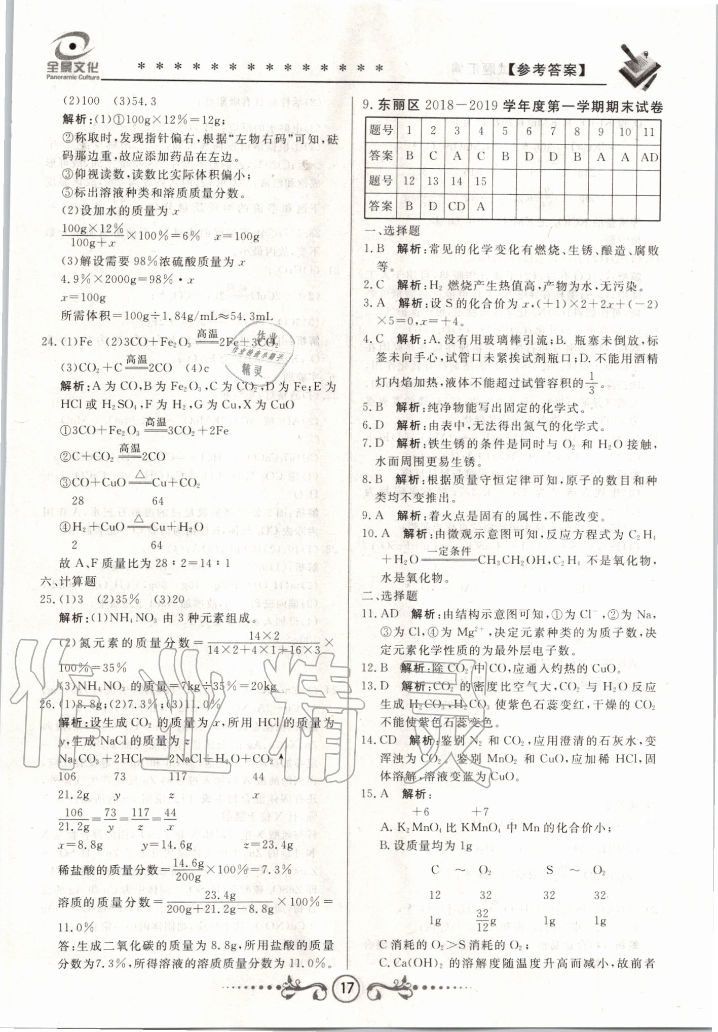 2020年天津中考試題薈萃及詳解化學(xué) 第17頁