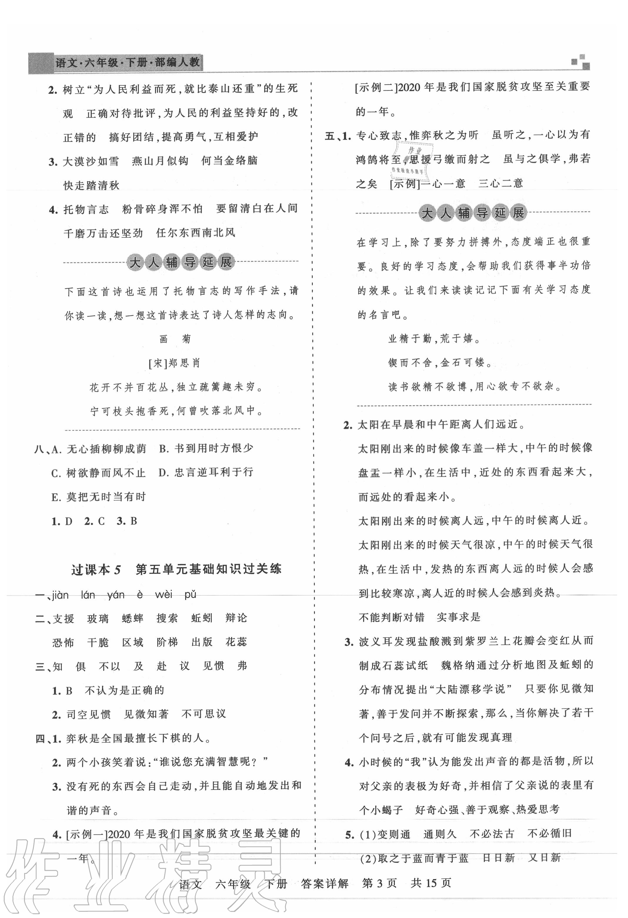 2020年王朝霞期末真题精编六年级语文下册人教版武汉专版 第4页