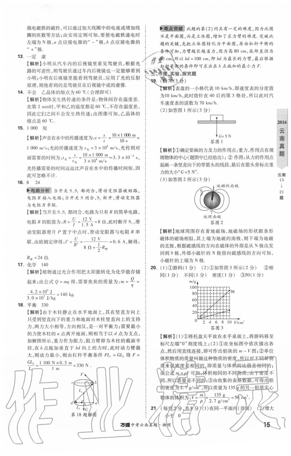 2020年萬唯中考云南真題物理 第15頁