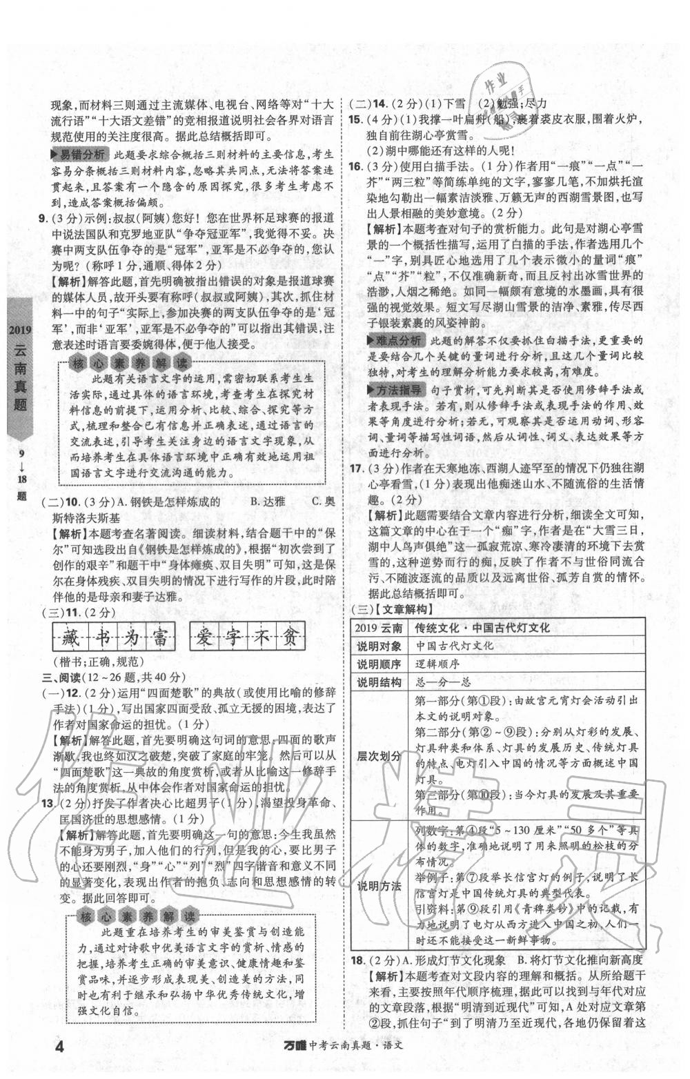 2020年萬唯中考云南真題語文 第4頁