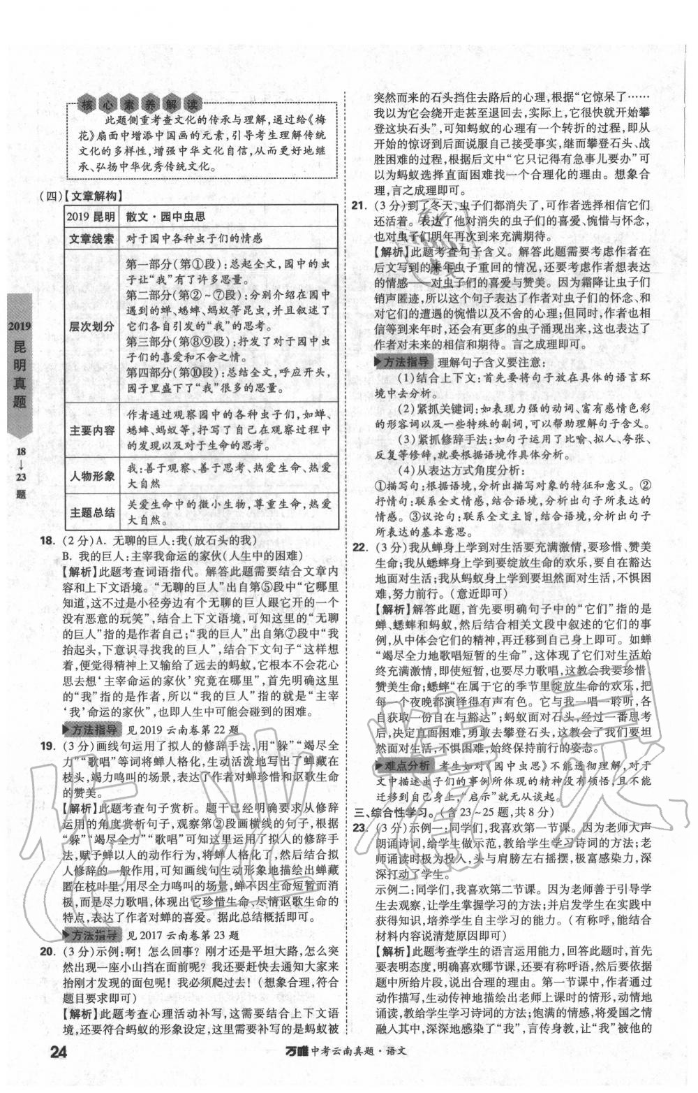 2020年萬唯中考云南真題語文 第24頁