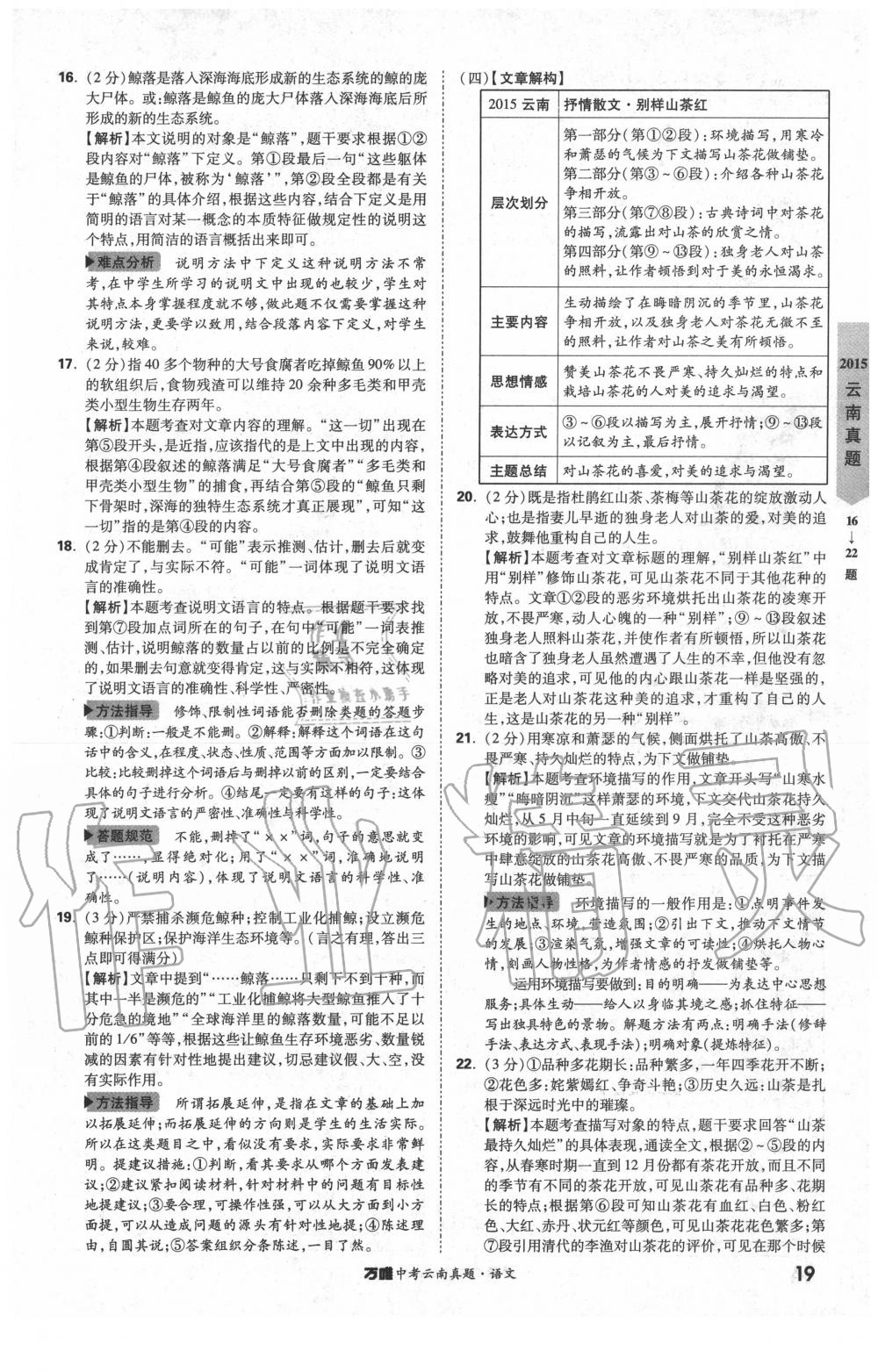 2020年萬唯中考云南真題語文 第19頁