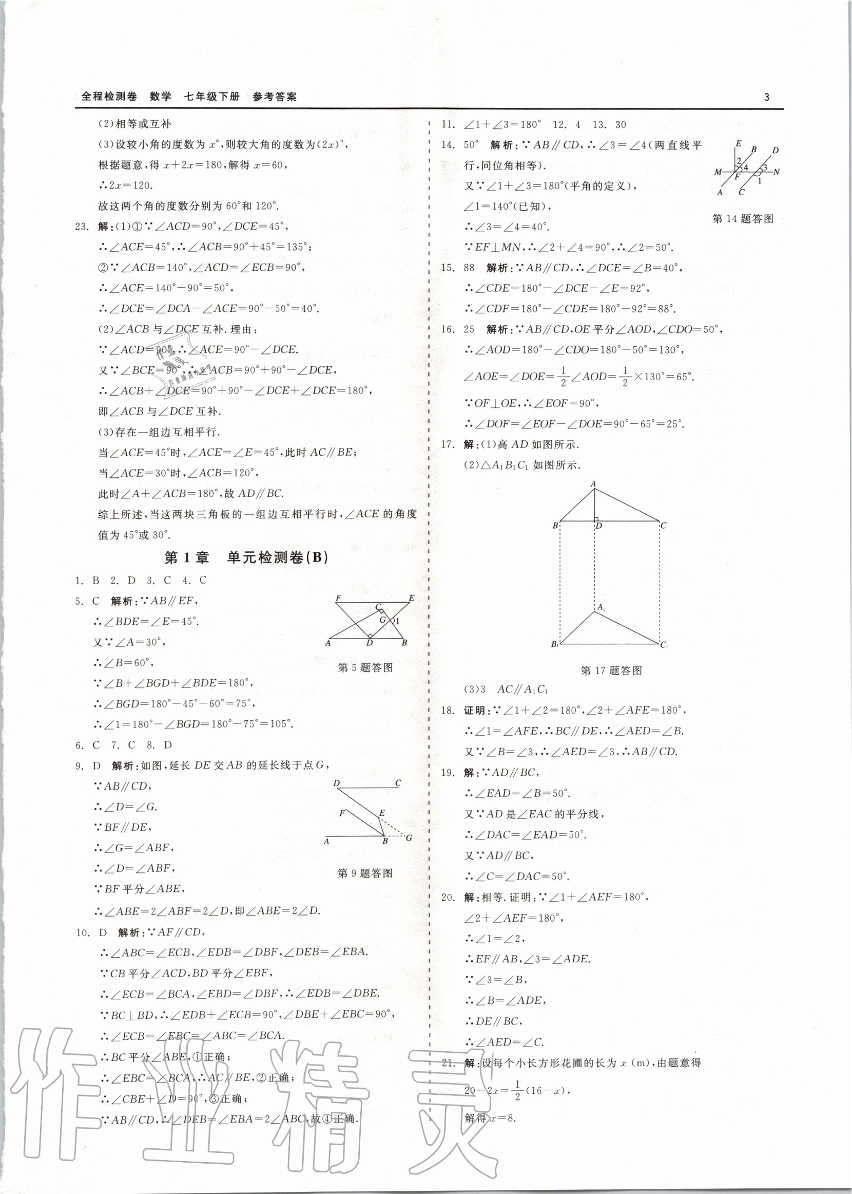 2020年全程檢測卷七年級數(shù)學(xué)下冊通用版 第3頁