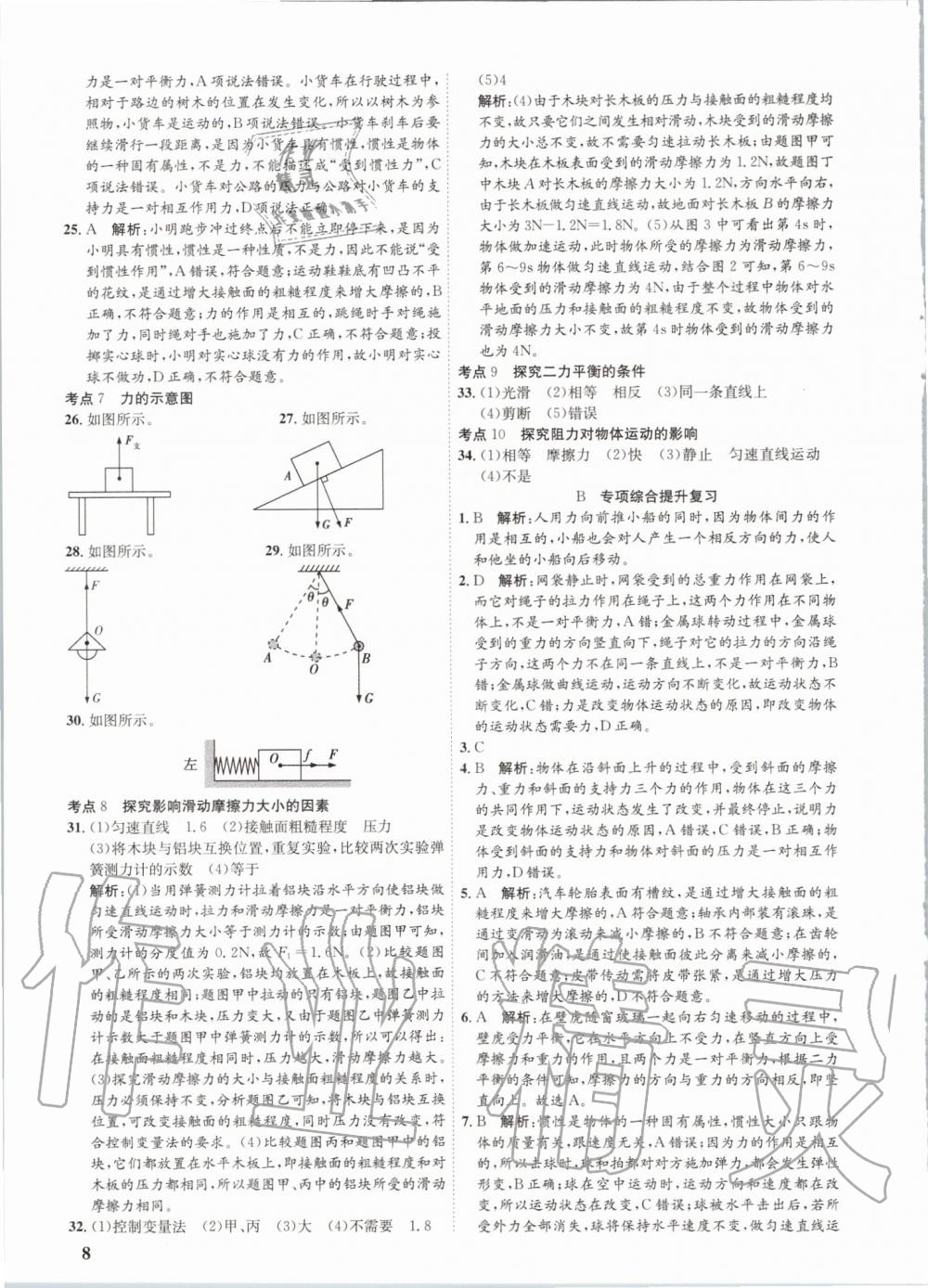 2020年金優(yōu)教輔中考真題分類匯編物理 參考答案第8頁