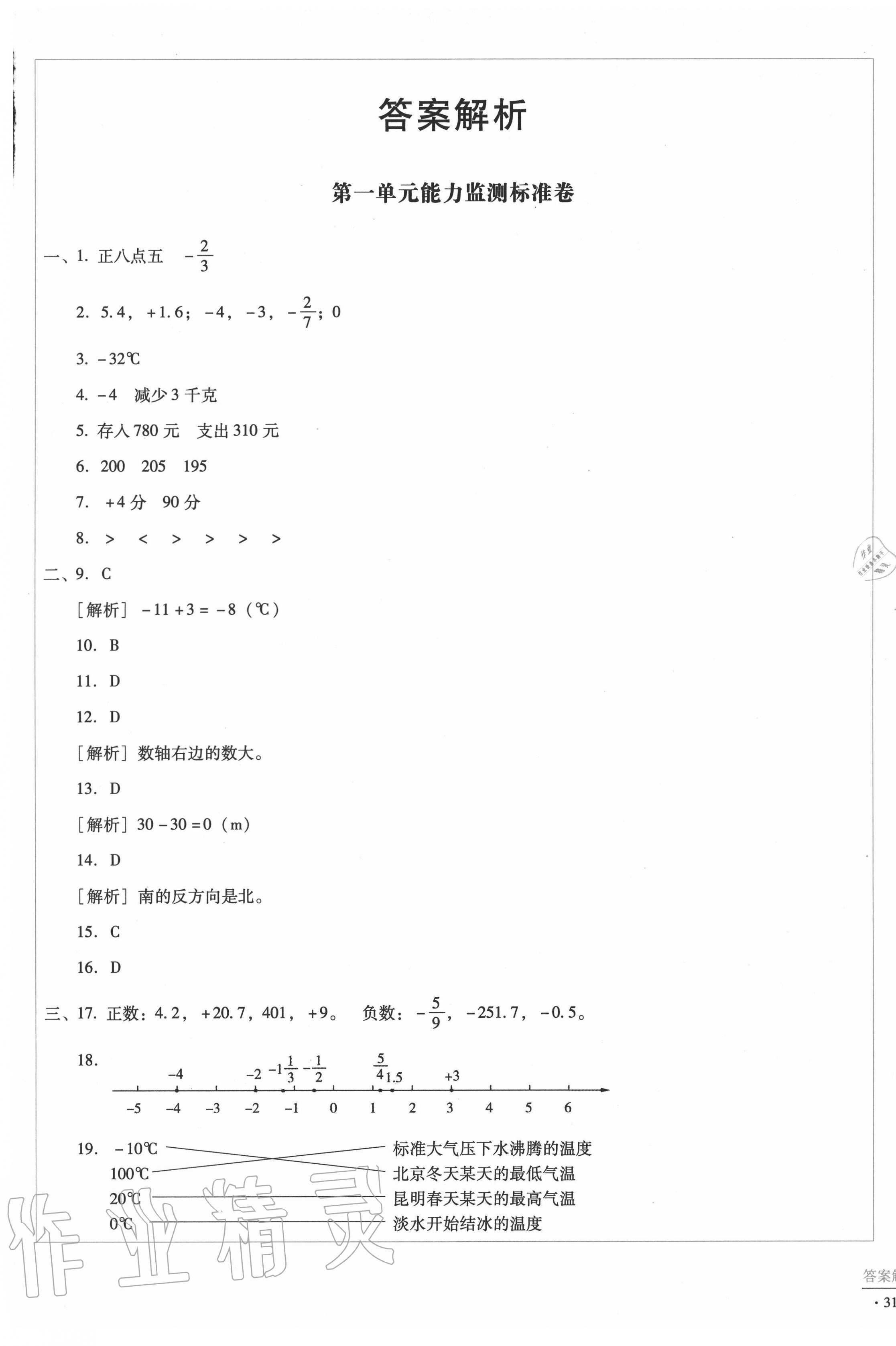 2020年小學(xué)能力監(jiān)測(cè)標(biāo)準(zhǔn)卷六年級(jí)數(shù)學(xué)下冊(cè)人教版 第1頁(yè)