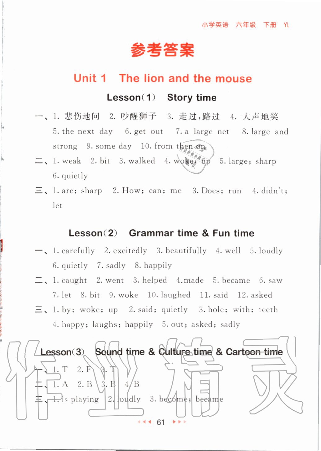 2020年53隨堂測(cè)六年級(jí)英語下冊(cè)譯林版 第1頁