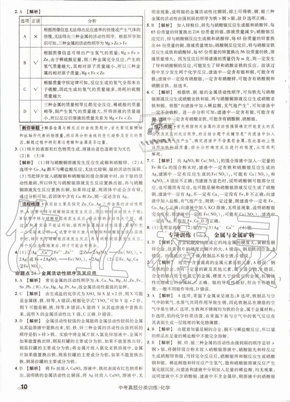 2020年金考卷中考真題分類訓(xùn)練化學(xué) 第10頁(yè)