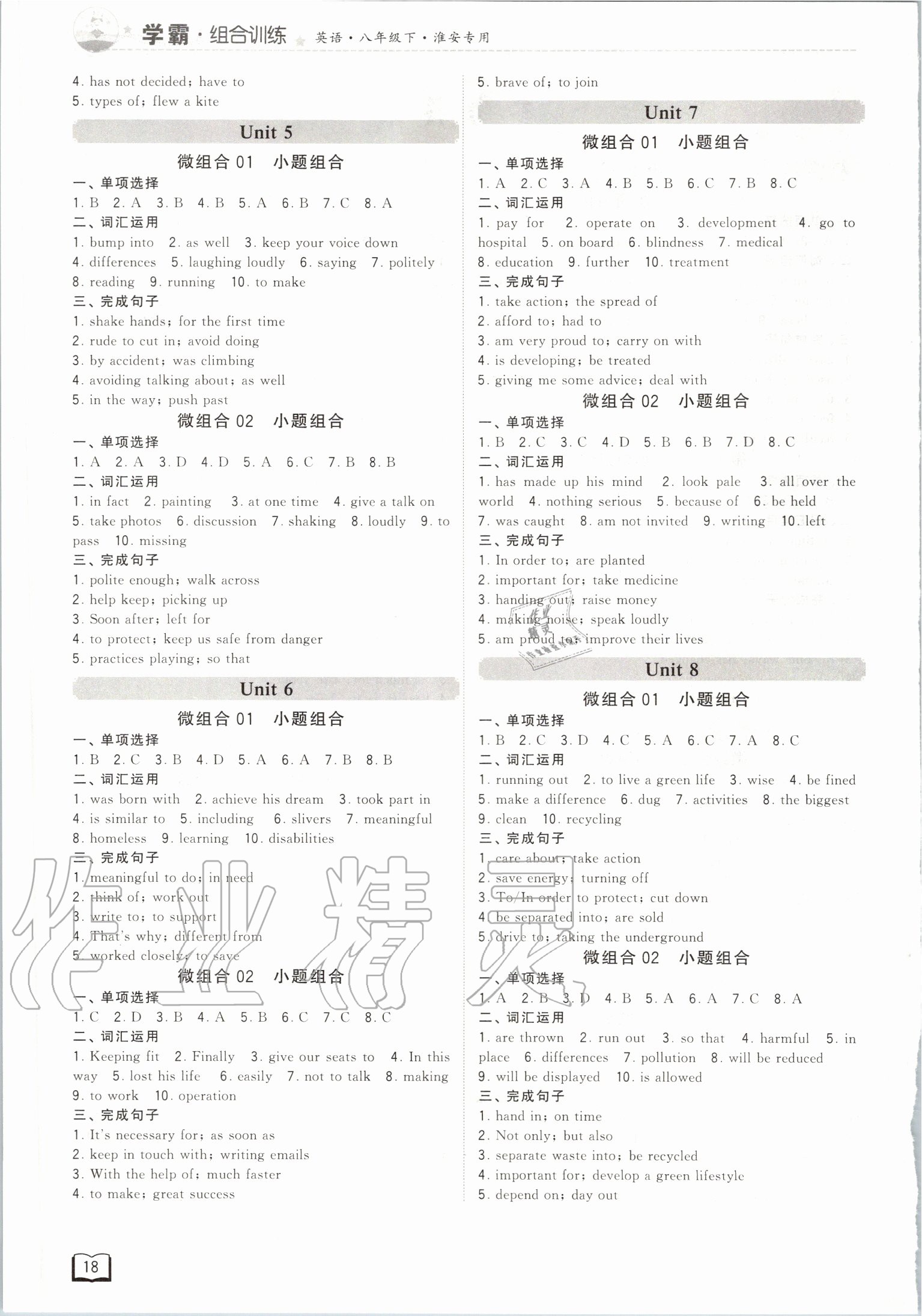 2020年經(jīng)綸學(xué)典學(xué)霸組合訓(xùn)練八年級英語下冊譯林版淮安專版 第2頁