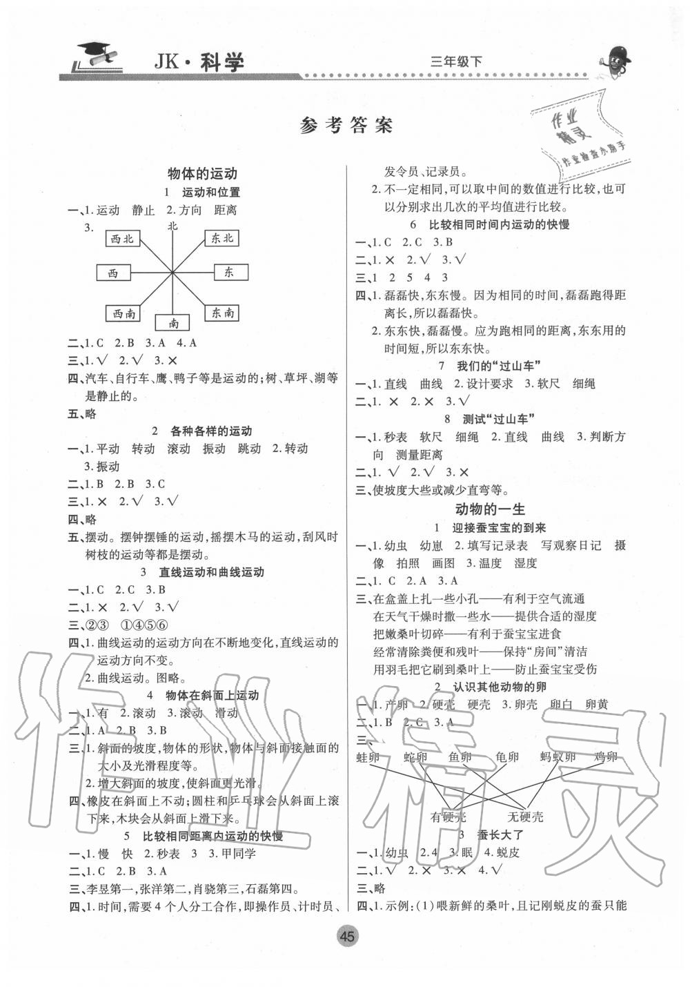 2020年課堂聚焦三年級(jí)科學(xué)下冊(cè)教科版 參考答案第1頁(yè)