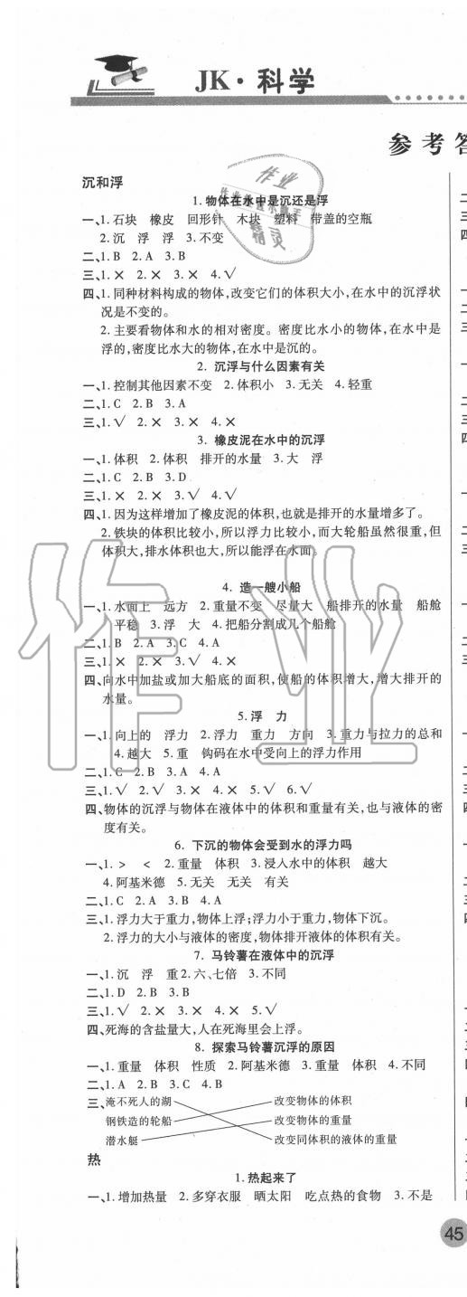 2020年課堂聚焦五年級科學下冊教科版 第1頁