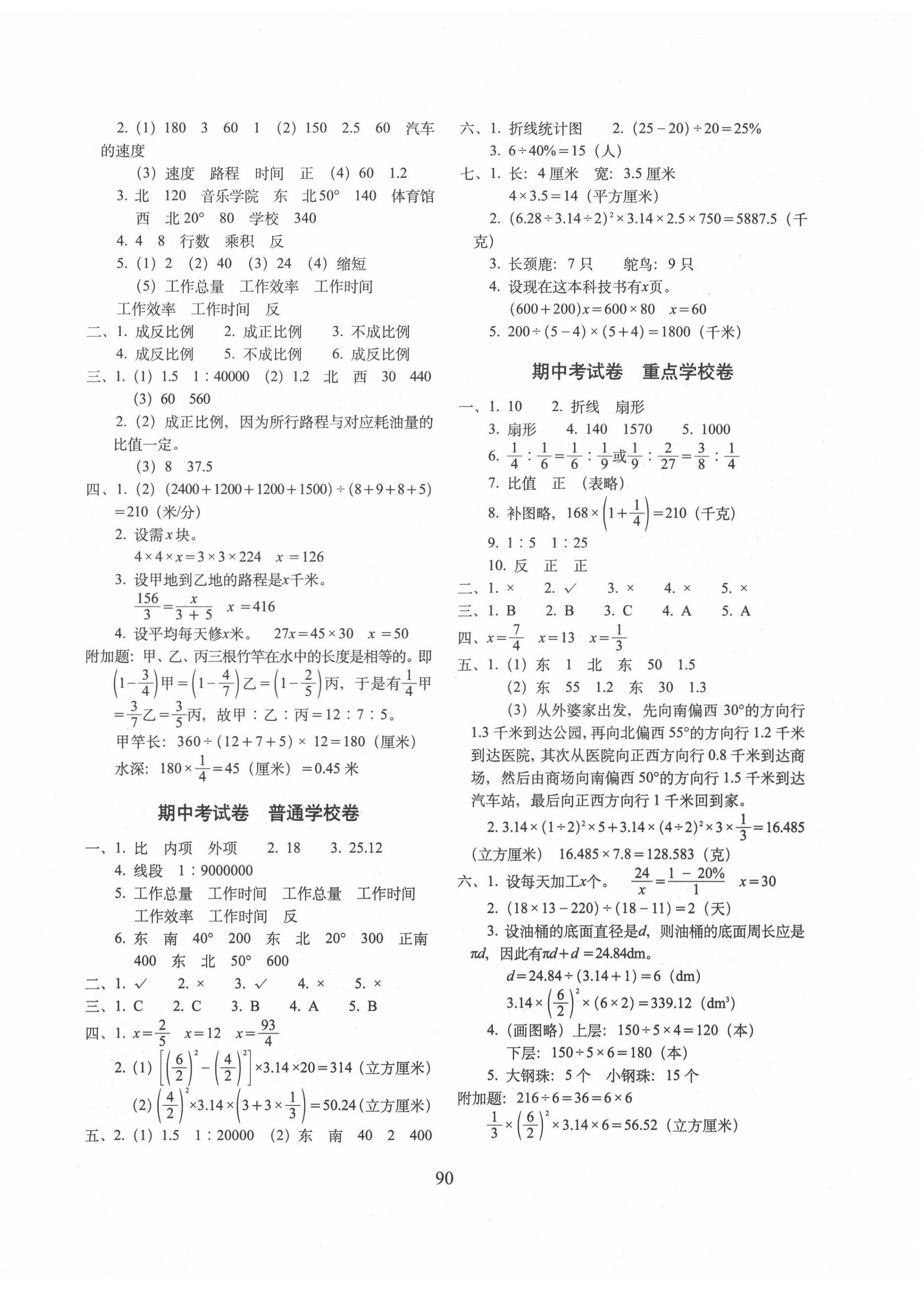 2020年期末冲刺100分完全试卷六年级数学下册苏教版 第2页