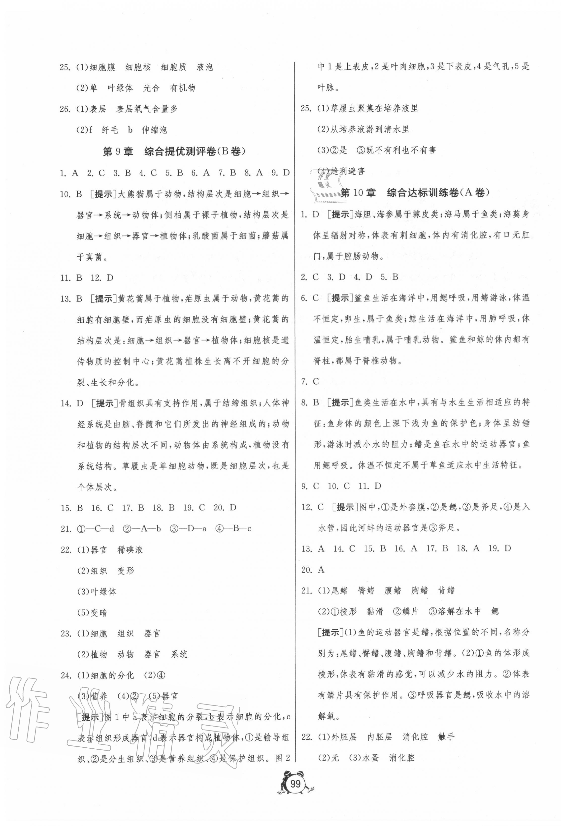 2020年單元雙測全程提優(yōu)測評卷七年級生物下冊蘇科版 第3頁