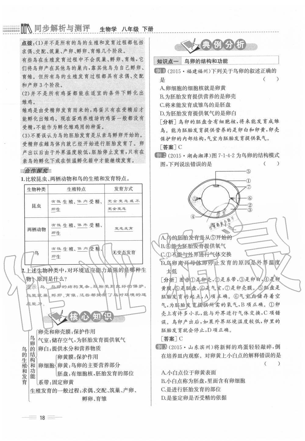 2020年人教金學(xué)典同步解析與測(cè)評(píng)八年級(jí)生物下冊(cè)人教版云南專版 第18頁