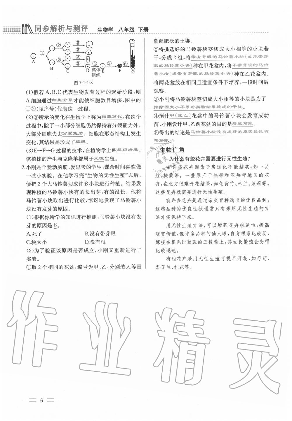 2020年人教金學(xué)典同步解析與測評八年級生物下冊人教版云南專版 第6頁