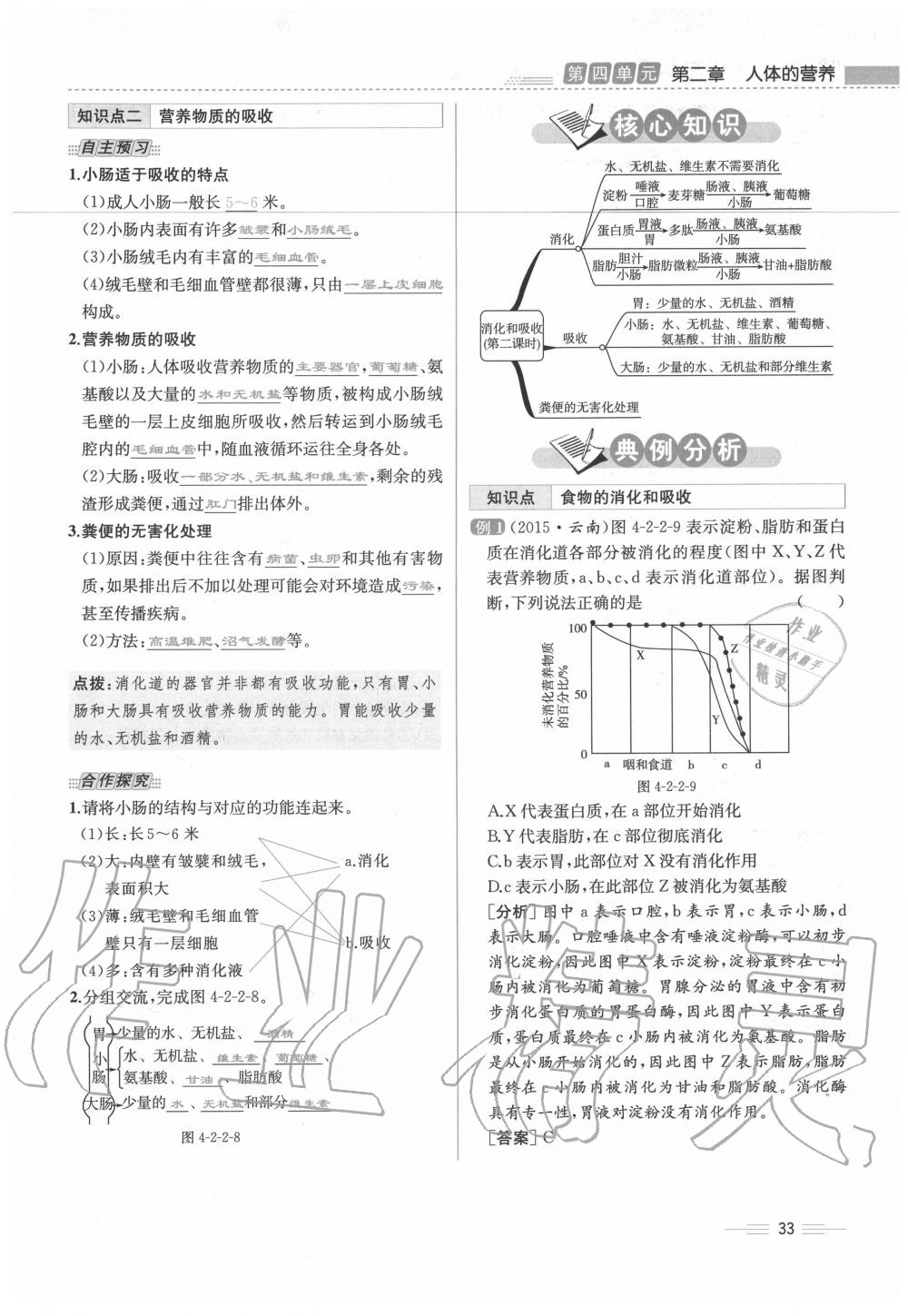 2020年人教金學(xué)典同步解析與測(cè)評(píng)七年級(jí)生物下冊(cè)人教版云南專版 第33頁(yè)